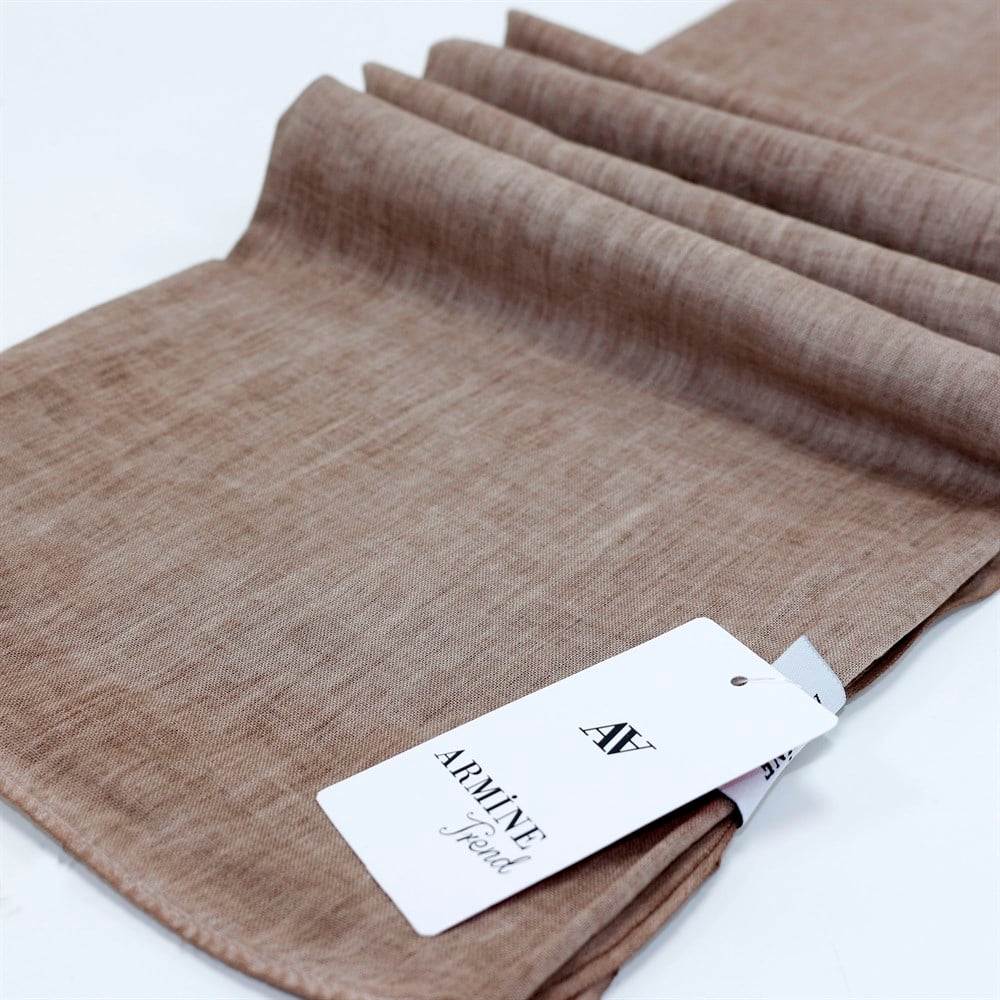 Armine Trend Taşlanmış Pamuk Şal - Vizon