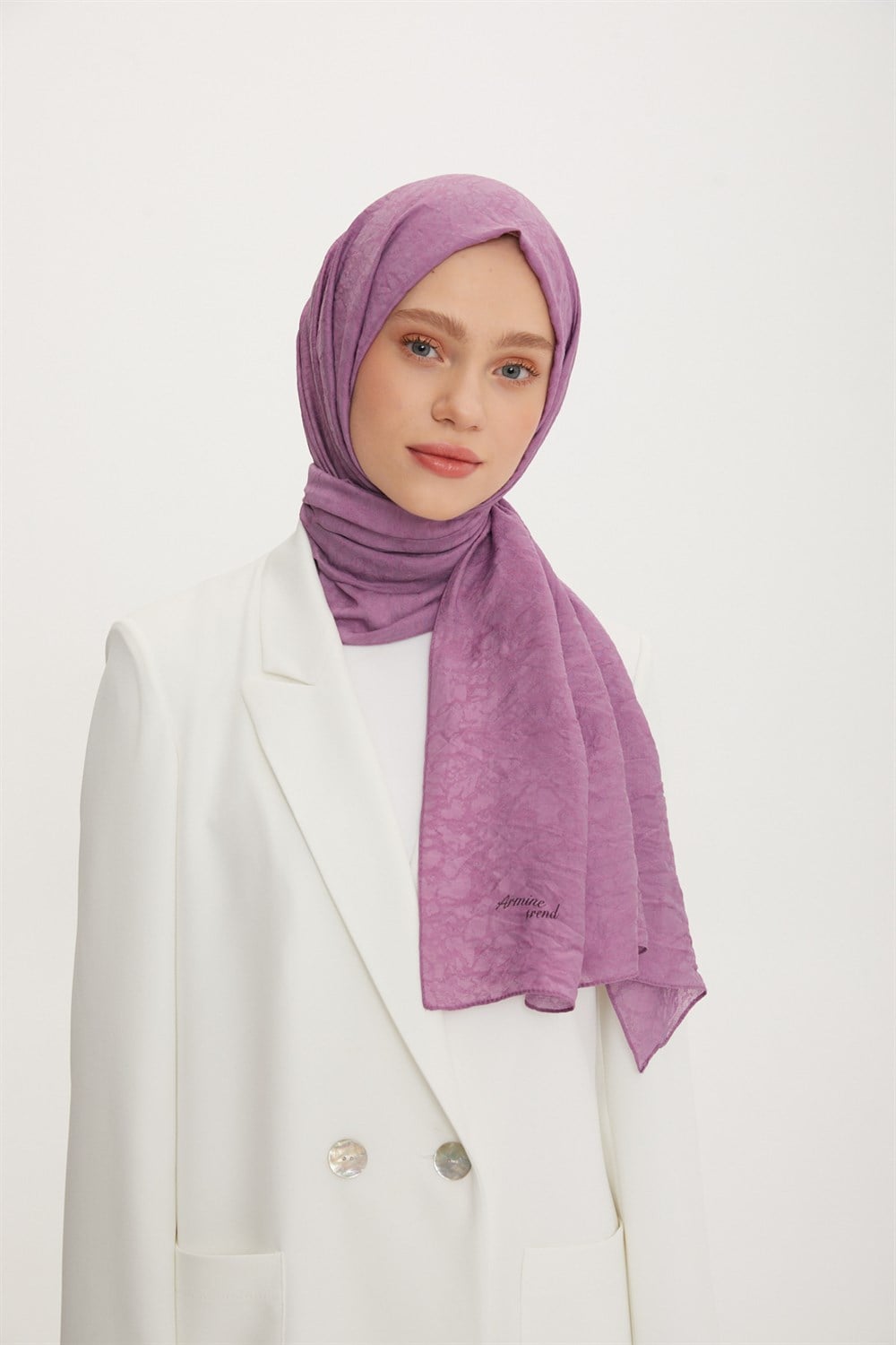 Armine Trend Vega Şal Bulut Desen - Modal Kumaş - ATS3VG-548