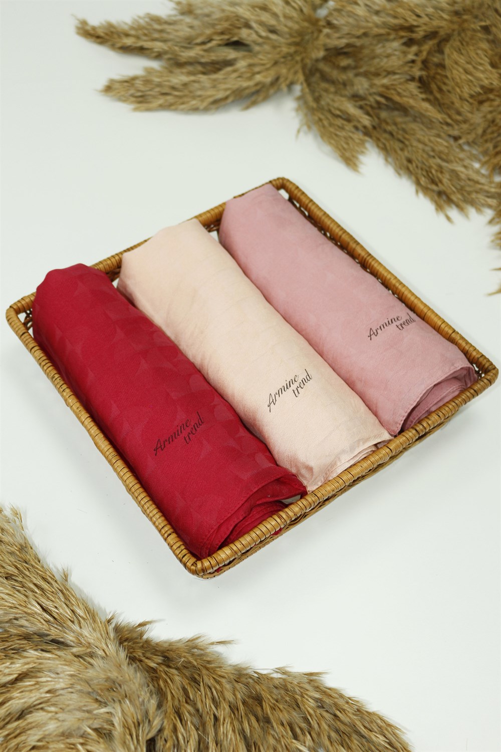 Armine Trend Vega Şal - Modal Kumaş - 3'lü Set - Mor, Gri, Eflatun - ATSVG-560-567-569