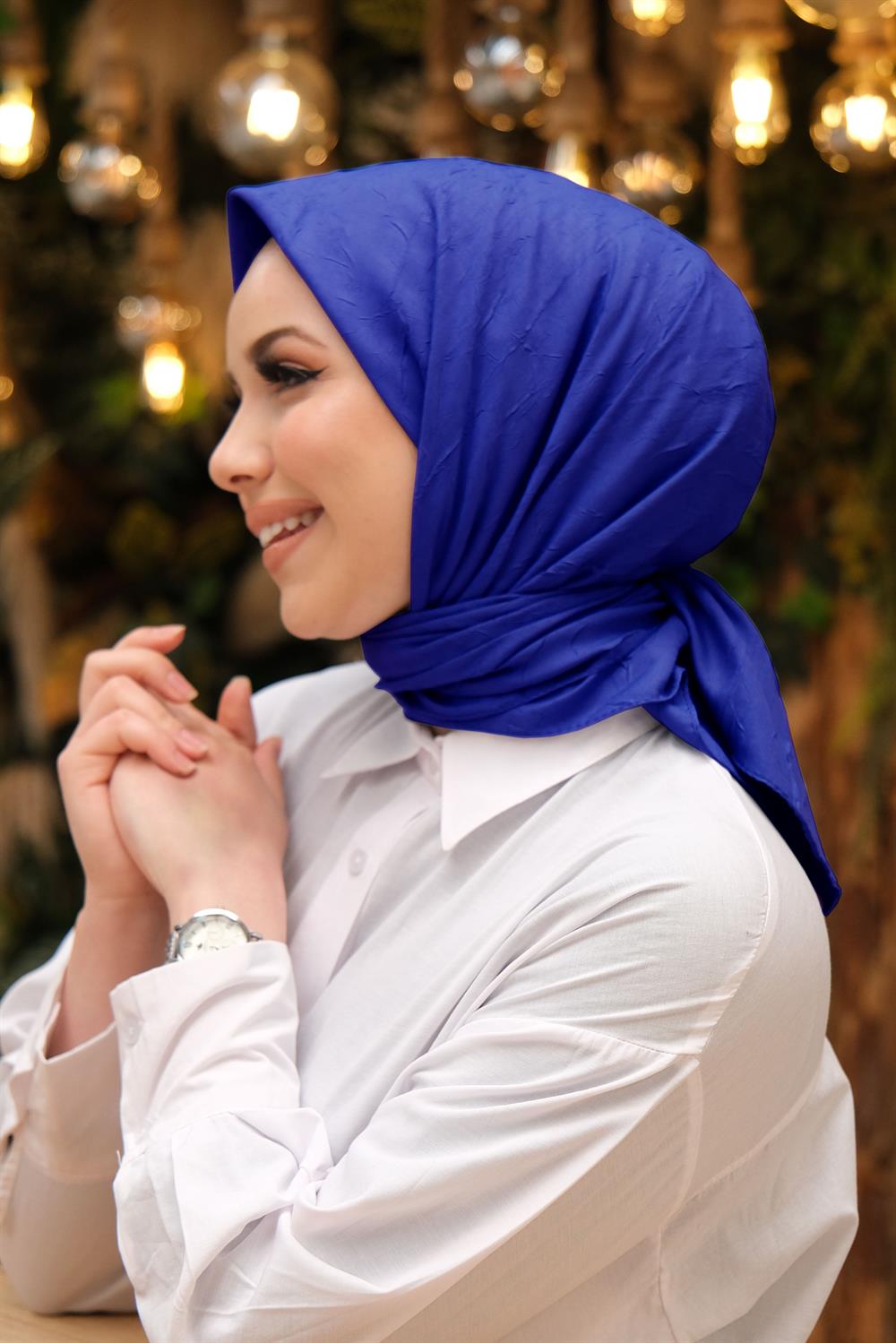 Bambu Kraş Eşarp - SEBKE24 - Saks Mavisi