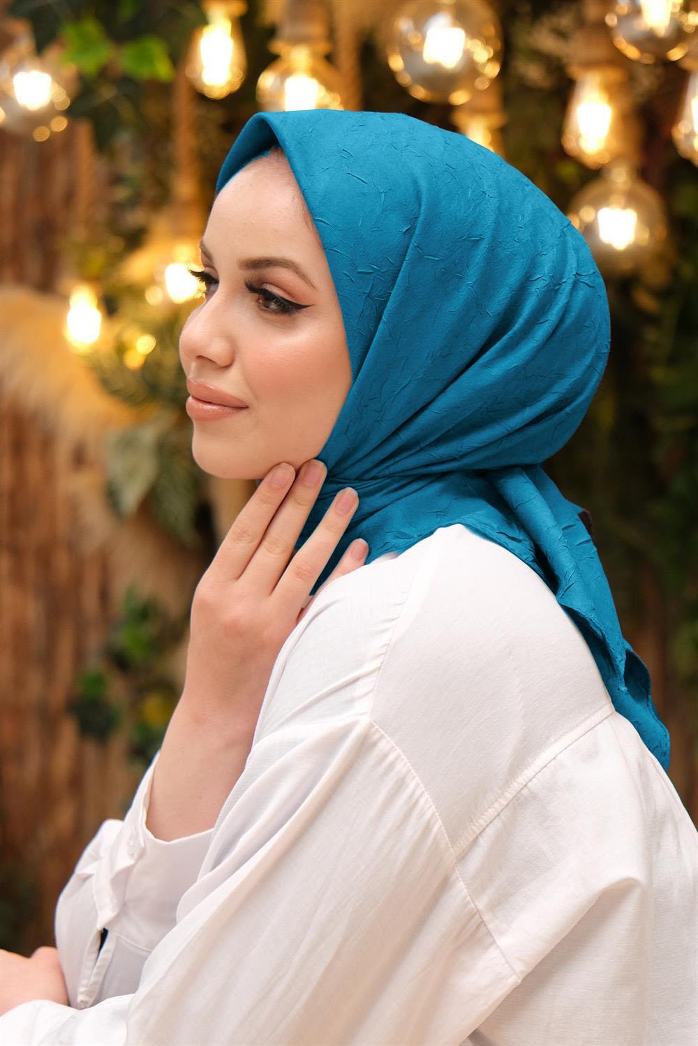 Bambu Kraş Eşarp - SEBKE26 - Petrol Mavisi