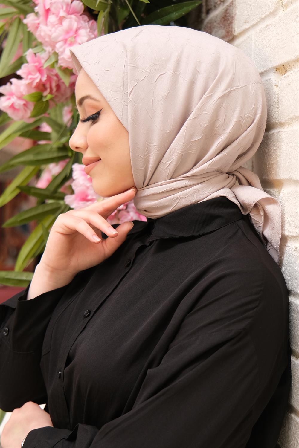 Bambu Kraş Eşarp - SEBKE31 - Açık Vizon