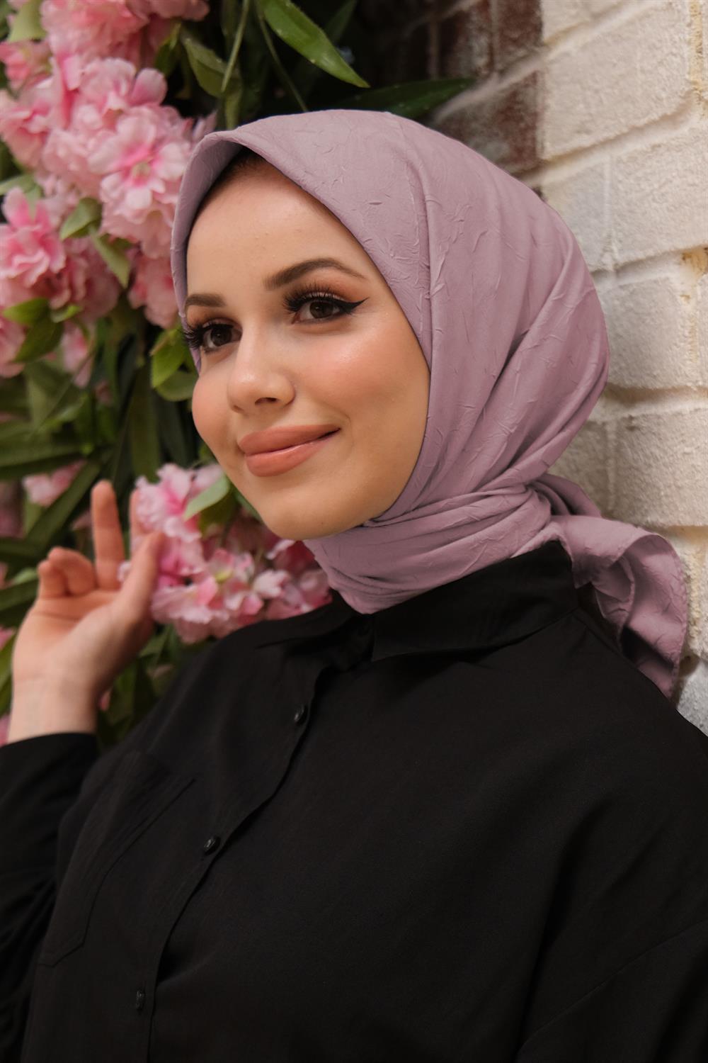 Bambu Kraş Eşarp - SEBKE96 - Gül Kurusu