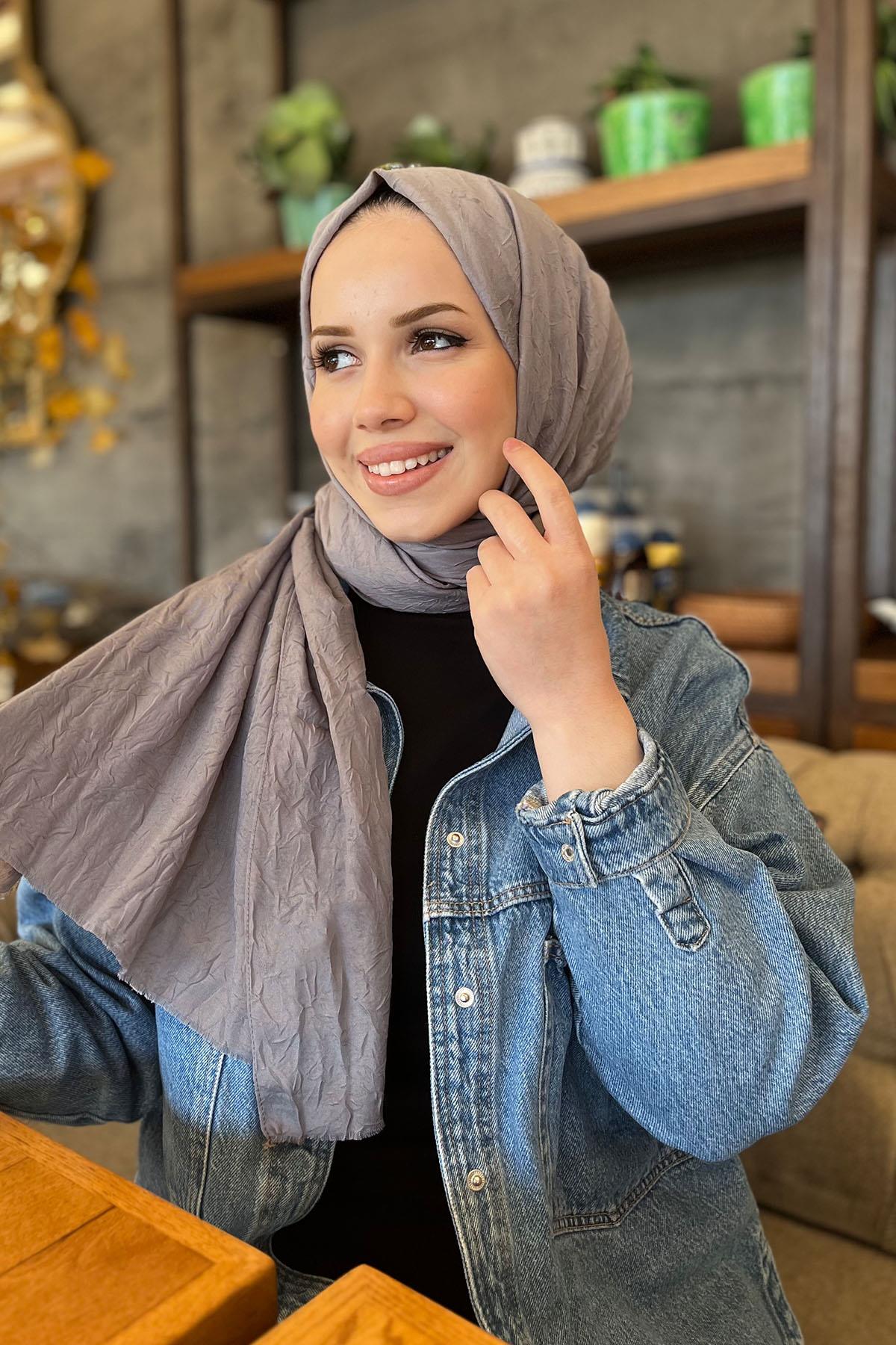 Bambu Kraş Şal - SEBSAL32 - Vizon