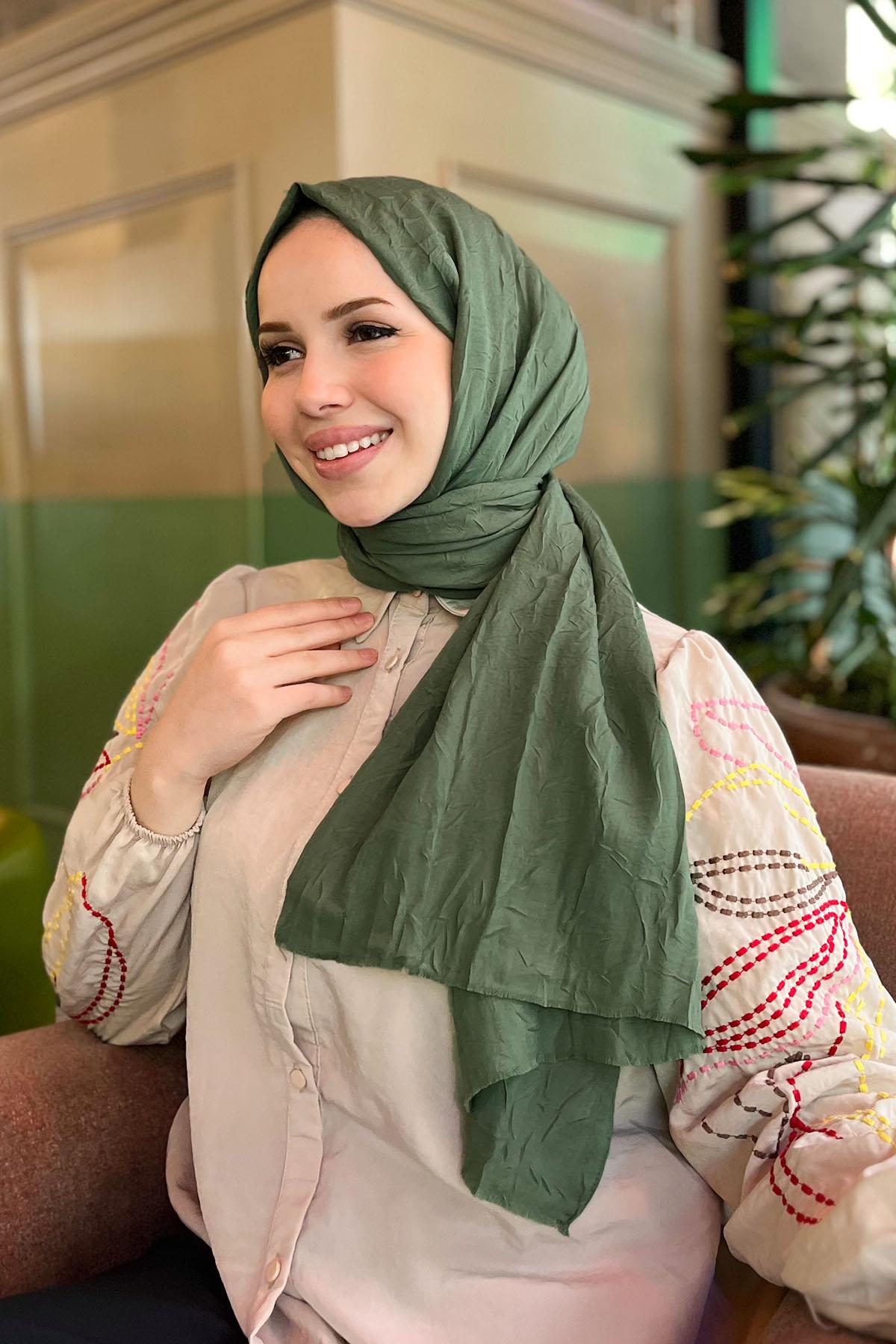 Bambu Kraş Şal - SEBSAL52 - Haki