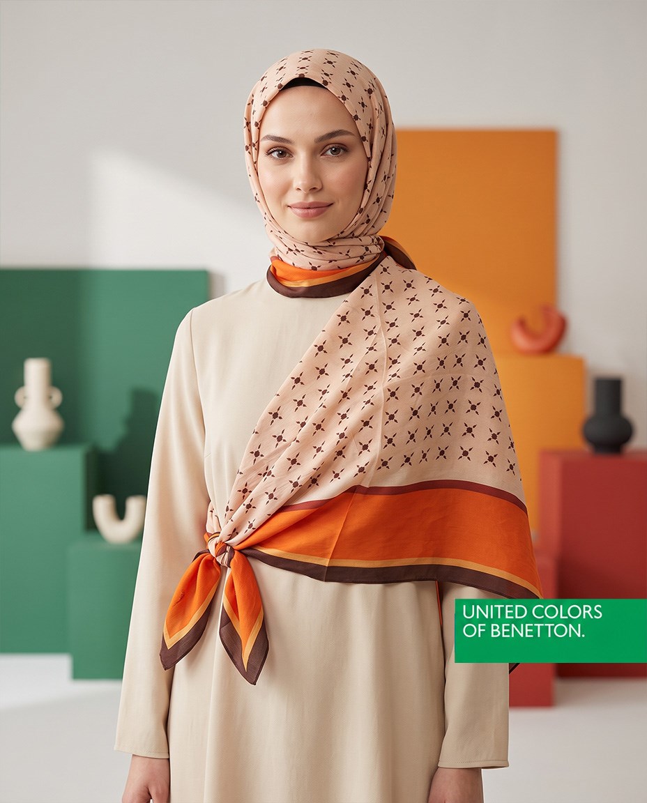 Benetton Viskon Eşarp - Siena - 1001-007 - Turuncu