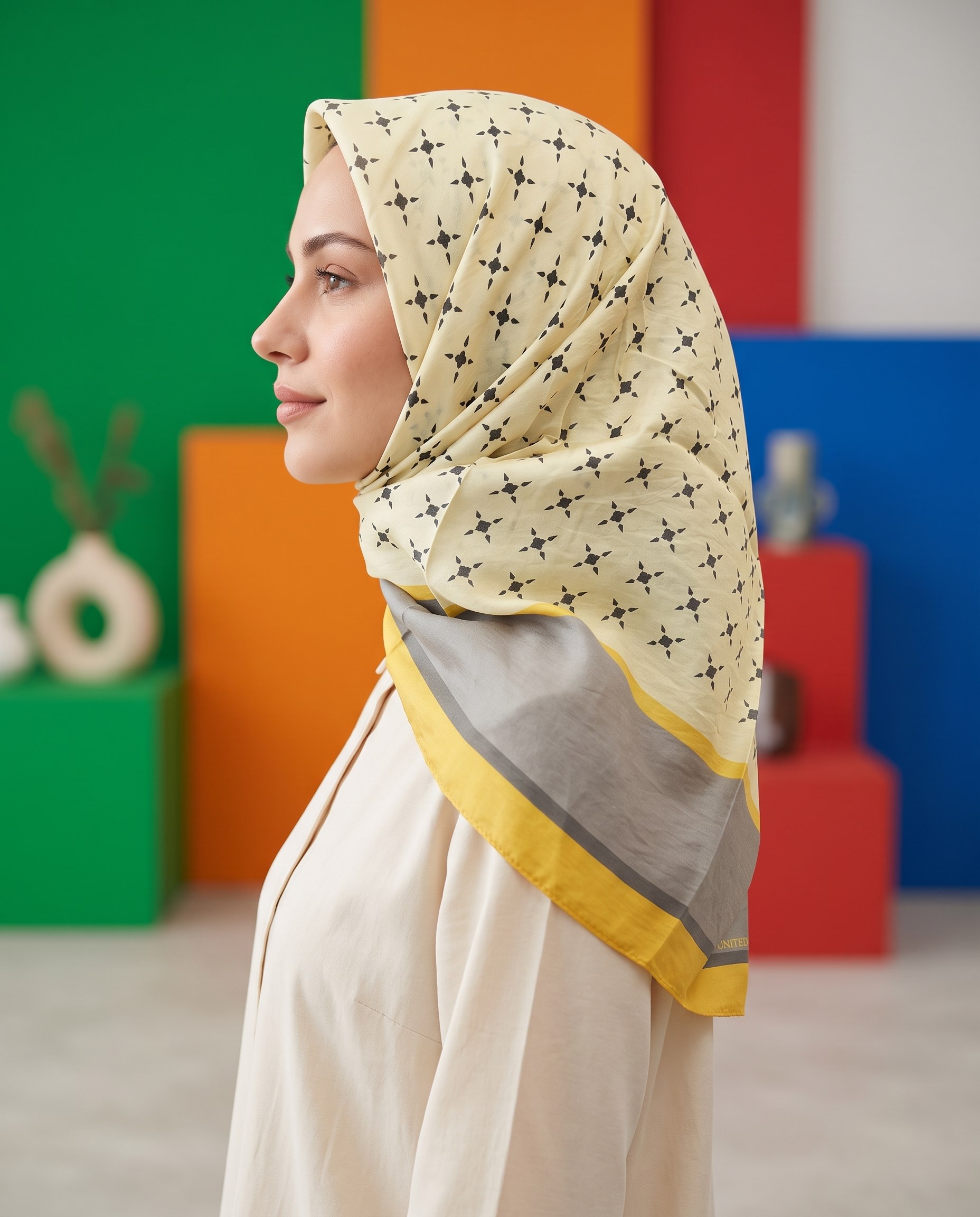 Benetton Viskon Eşarp - Siena - 1001-011 - Sarı