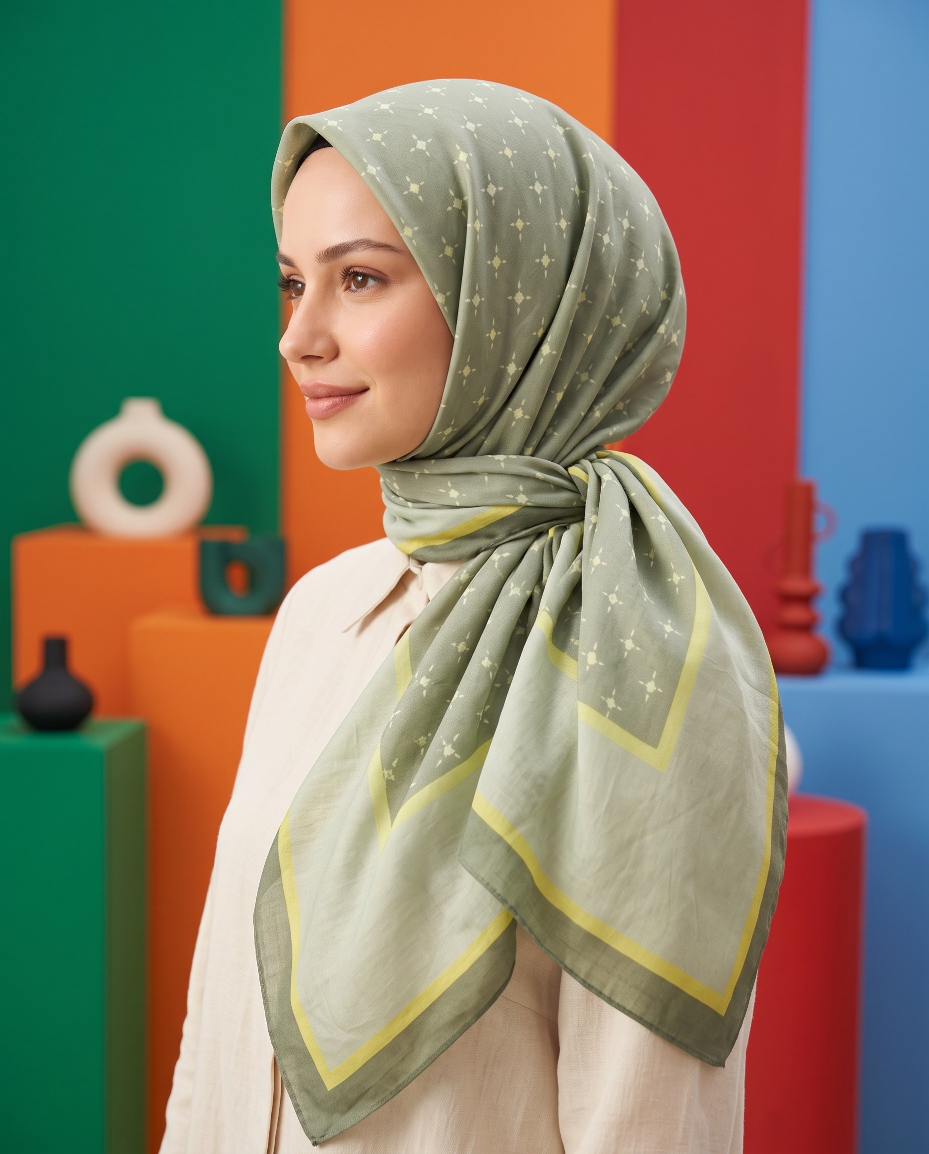 Benetton Viskon Eşarp - Siena - 1001-014 - Çağla Yeşili