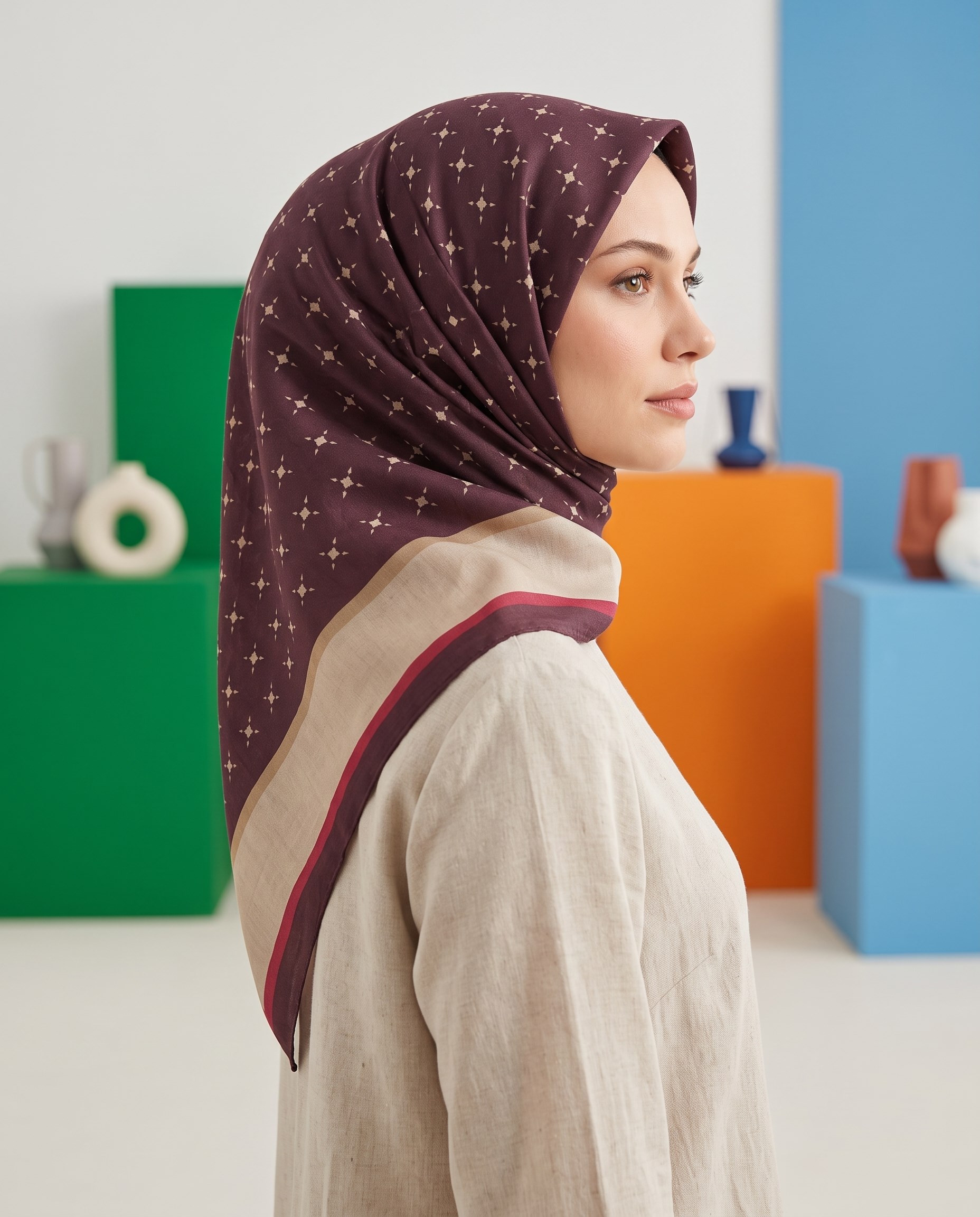 Benetton Viskon Eşarp - Siena - 1001-022 - Bordo