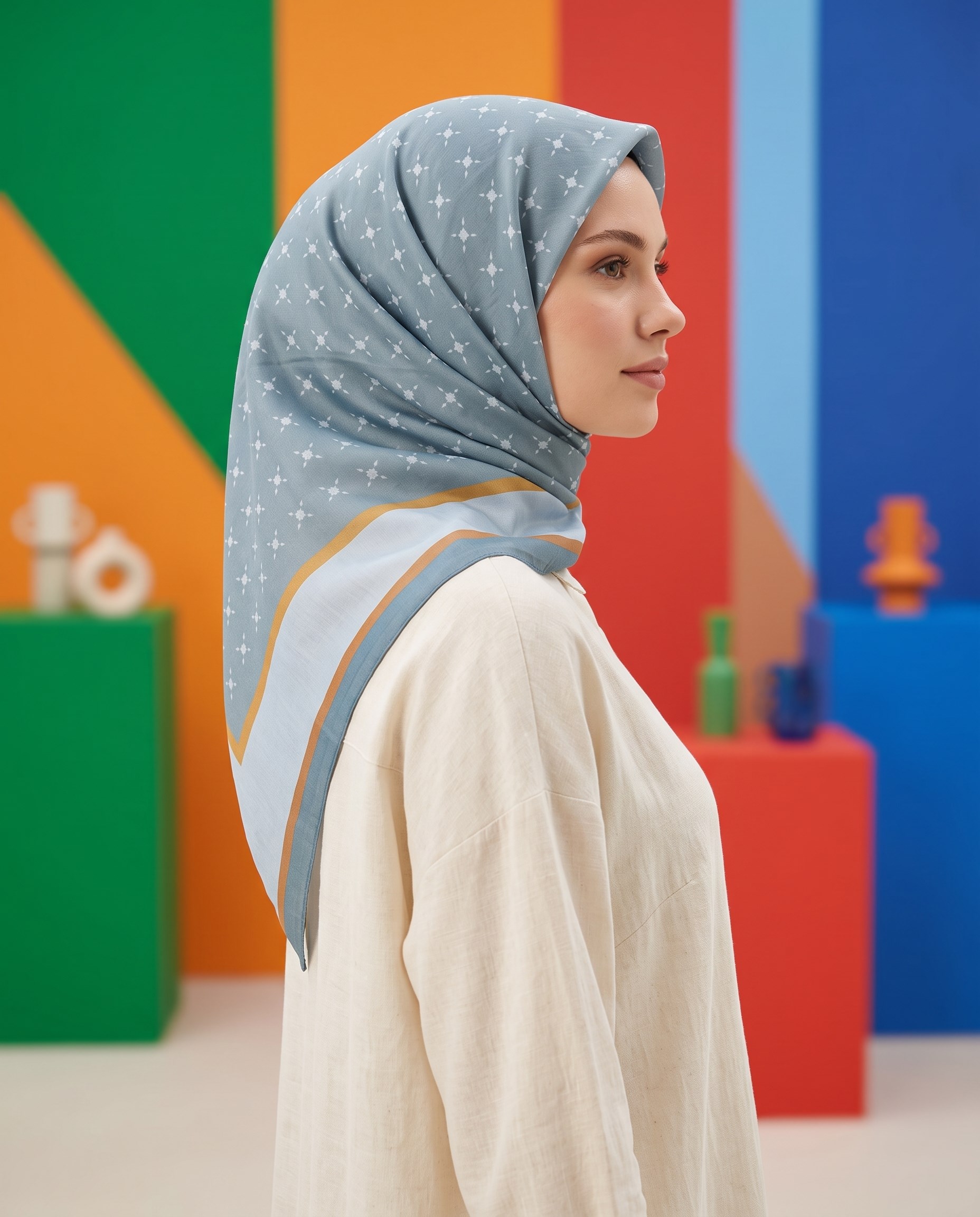 Benetton Viskon Eşarp - Siena - 1001-036 - Bebe Mavisi