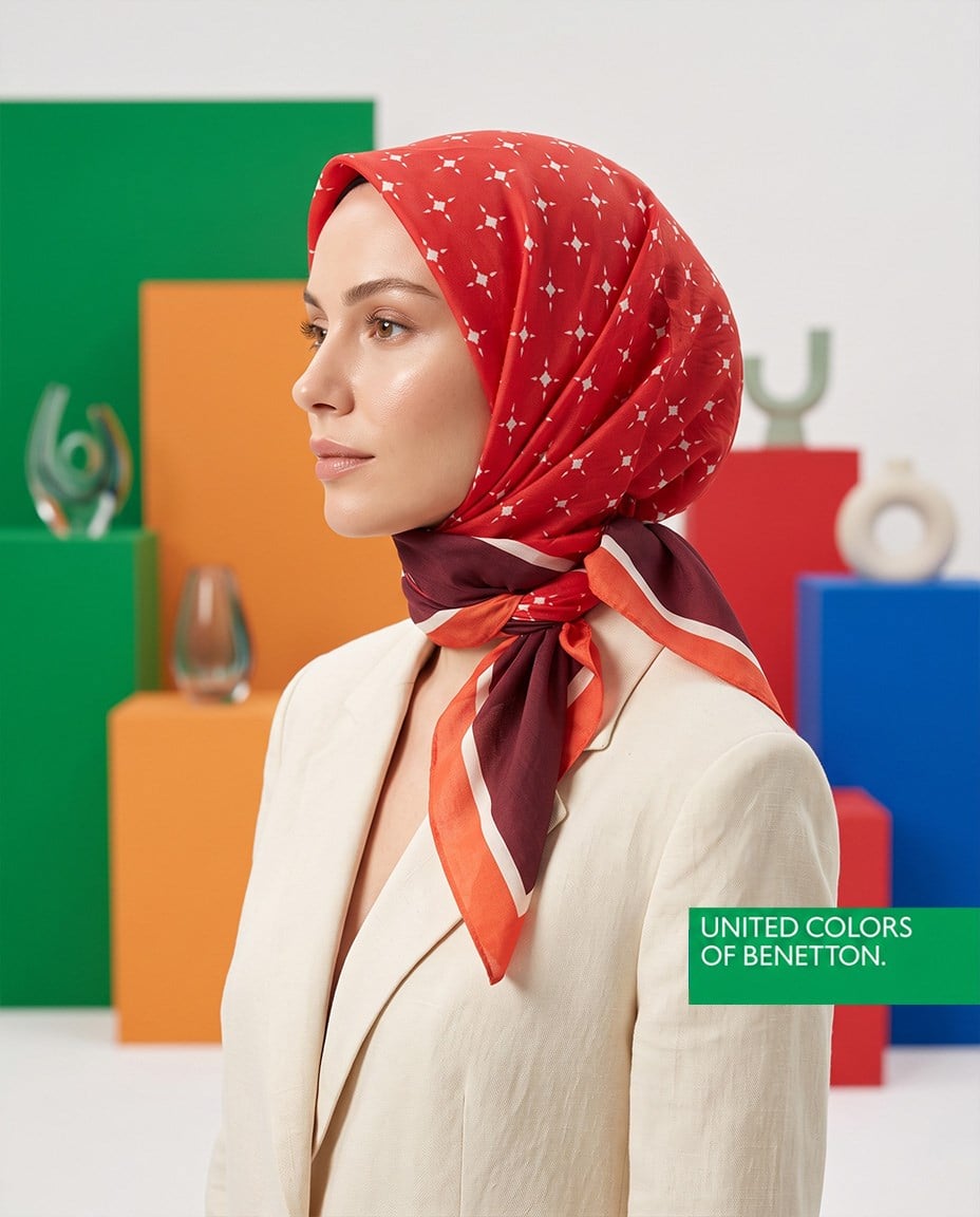 Benetton Viskon Eşarp - Siena - 1001-040 - Şeftali