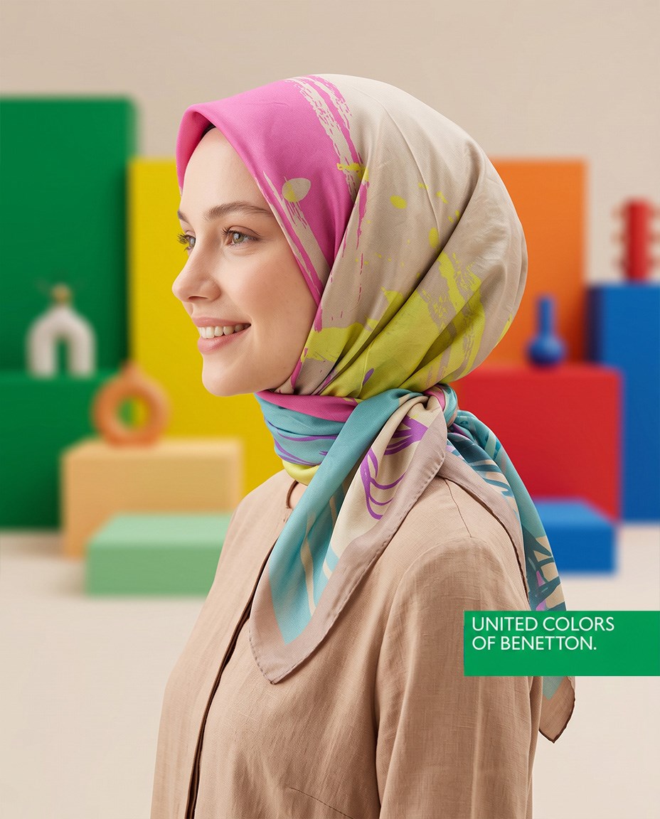 Benetton Viskon Eşarp - Siena - 1002-026 - Turkuaz