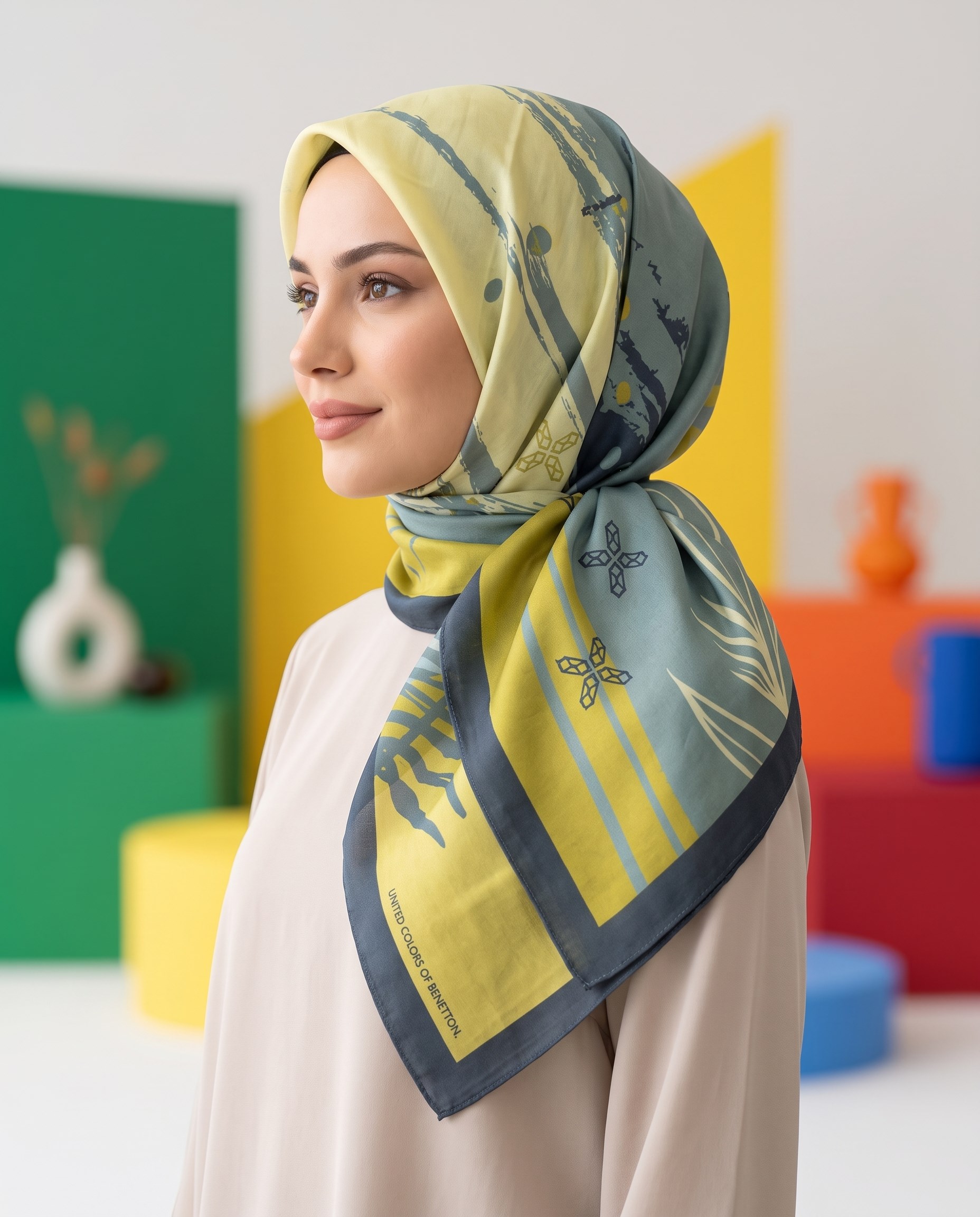 Benetton Viskon Eşarp - Siena - 1002-072 - Safran