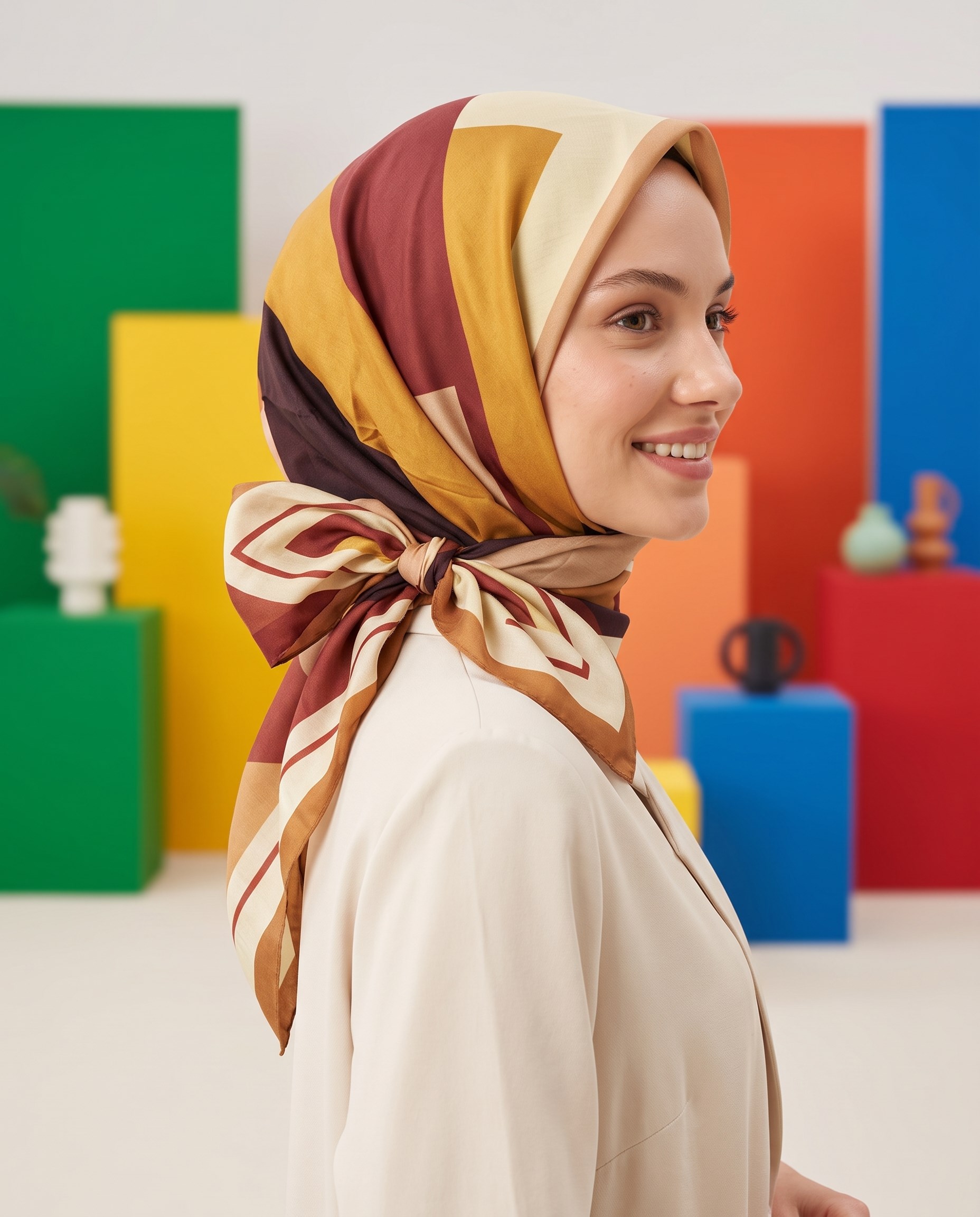 Benetton Viskon Eşarp - Siena - 1005-068 - Karamel
