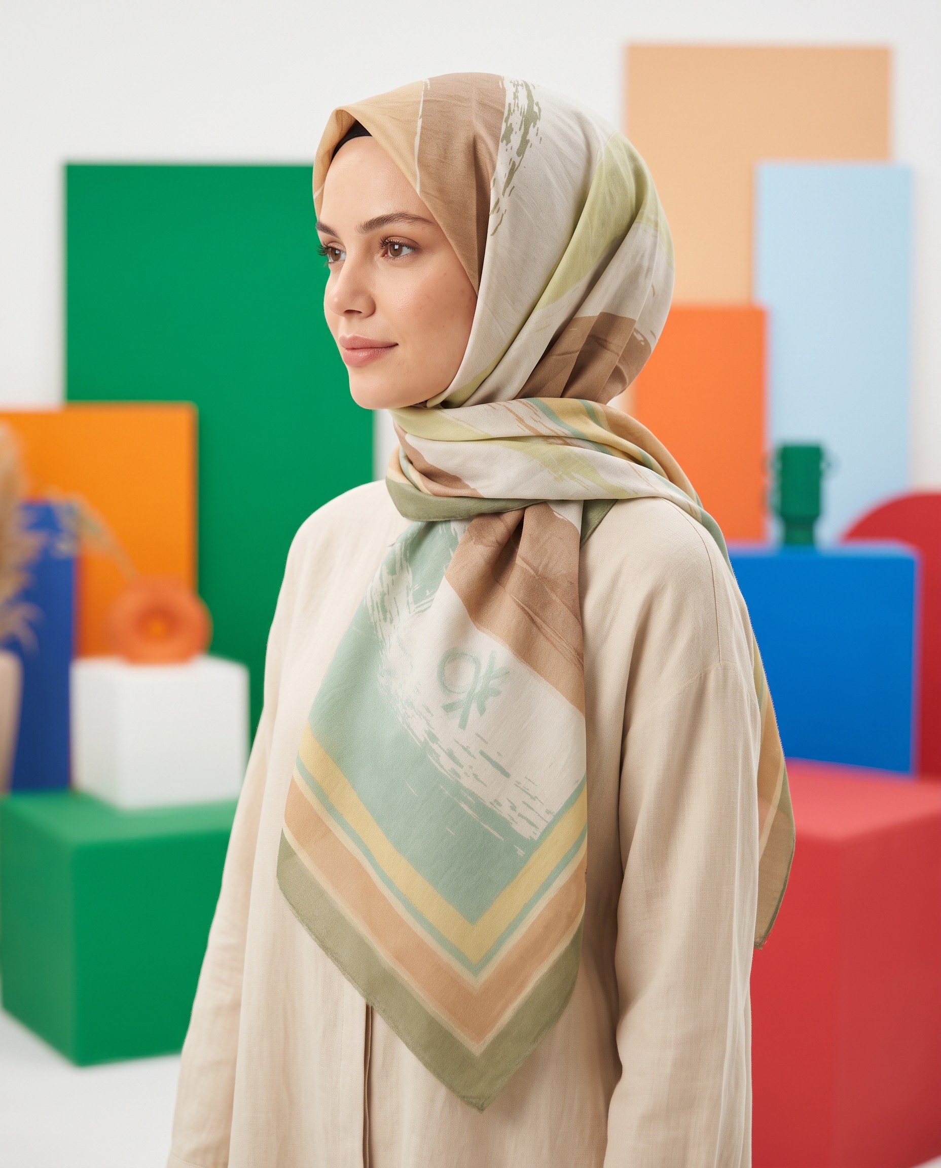Benetton Viskon Eşarp - Siena - 1034-039 - Kiremit