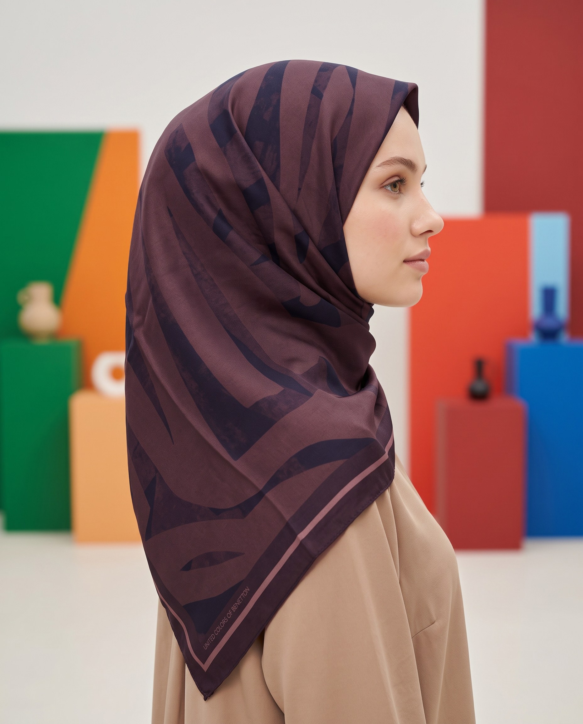 Benetton Viskon Eşarp - Siena - 1039-022 - Bordo