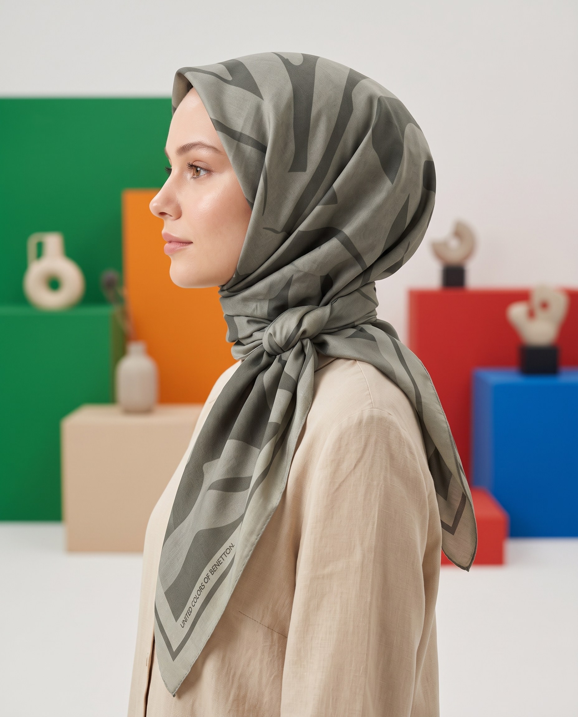 Benetton Viskon Eşarp - Siena - 1039-025 - Vizon