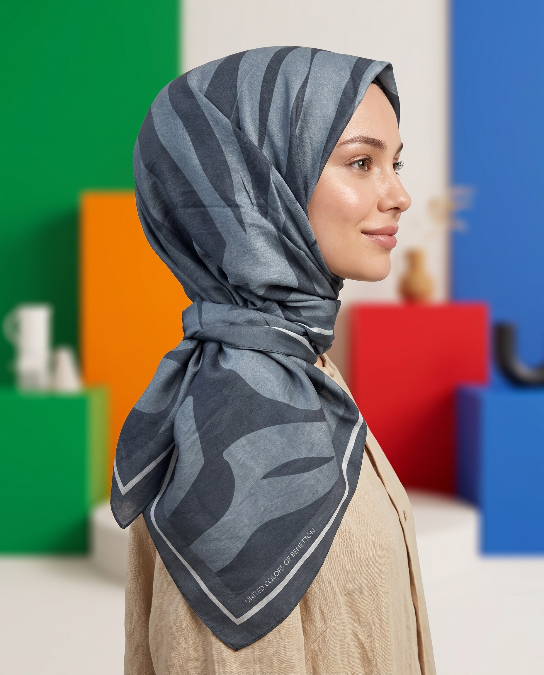 Benetton Viskon Eşarp - Siena - 1039-031 - İndigo