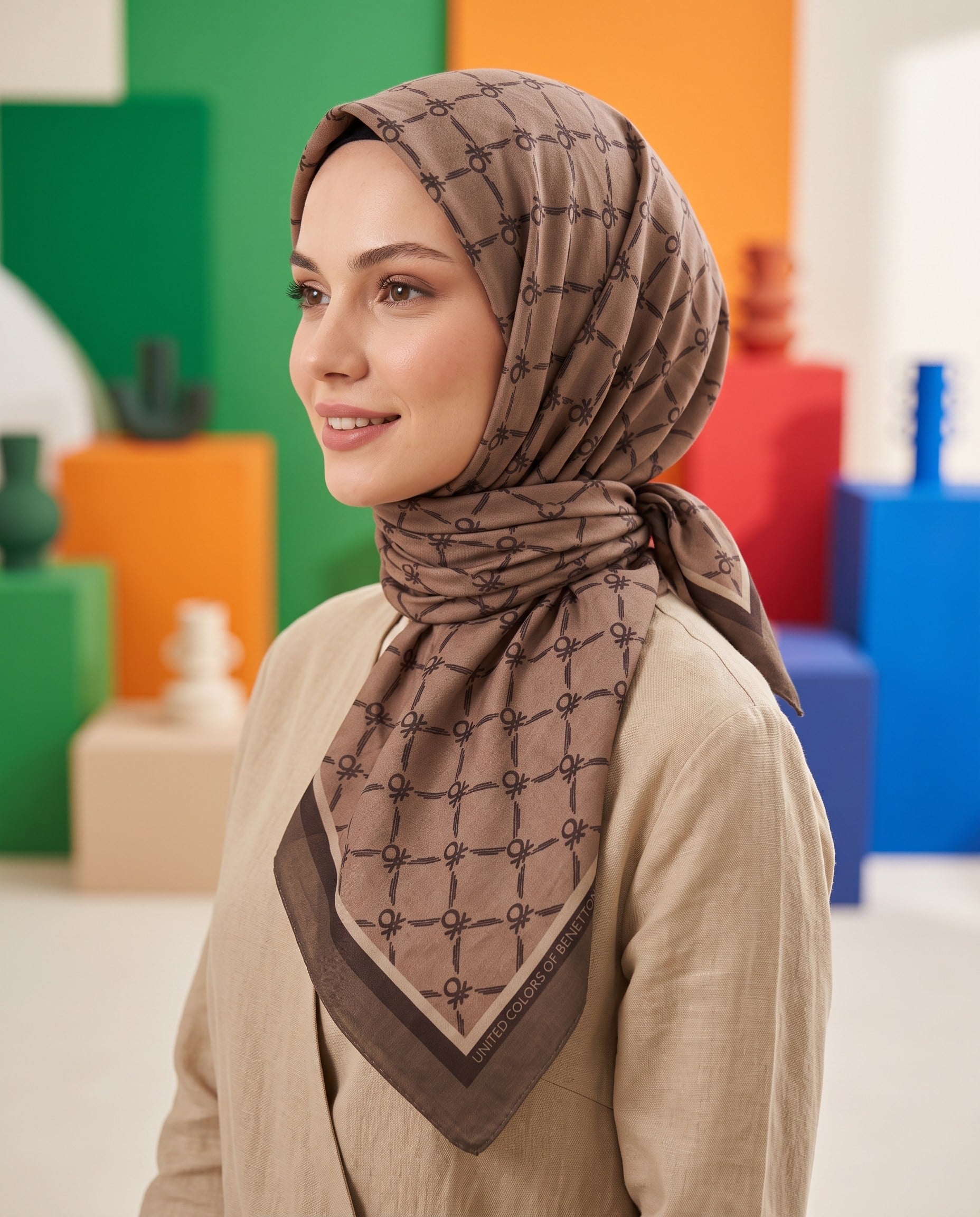 Benetton Viskon Eşarp - Siena - 1040-079 - Taba