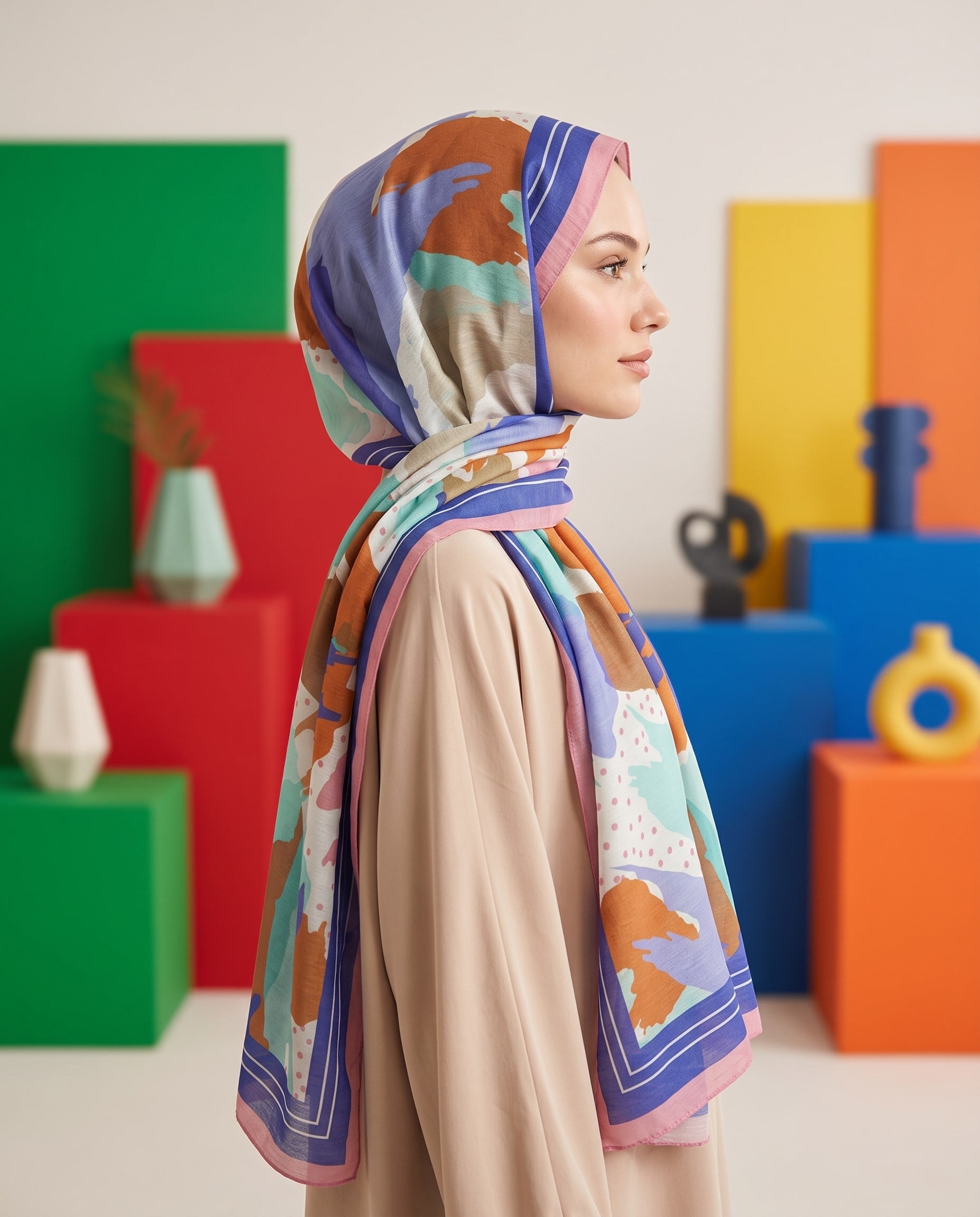 Benetton Viskon Şal - Fiore - 1013-038 - Mint