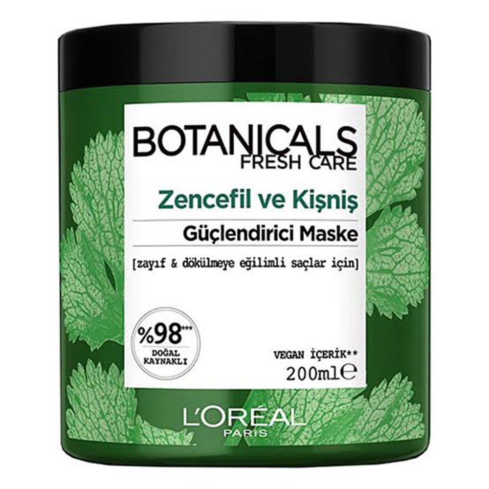 BOTANICALS Fresh Care Saç Maskesi Kişniş Ve Zencefil Güç Kaynağı (200 ml)  Zayıf ve Dökülmeye Eğilimli Saçlar