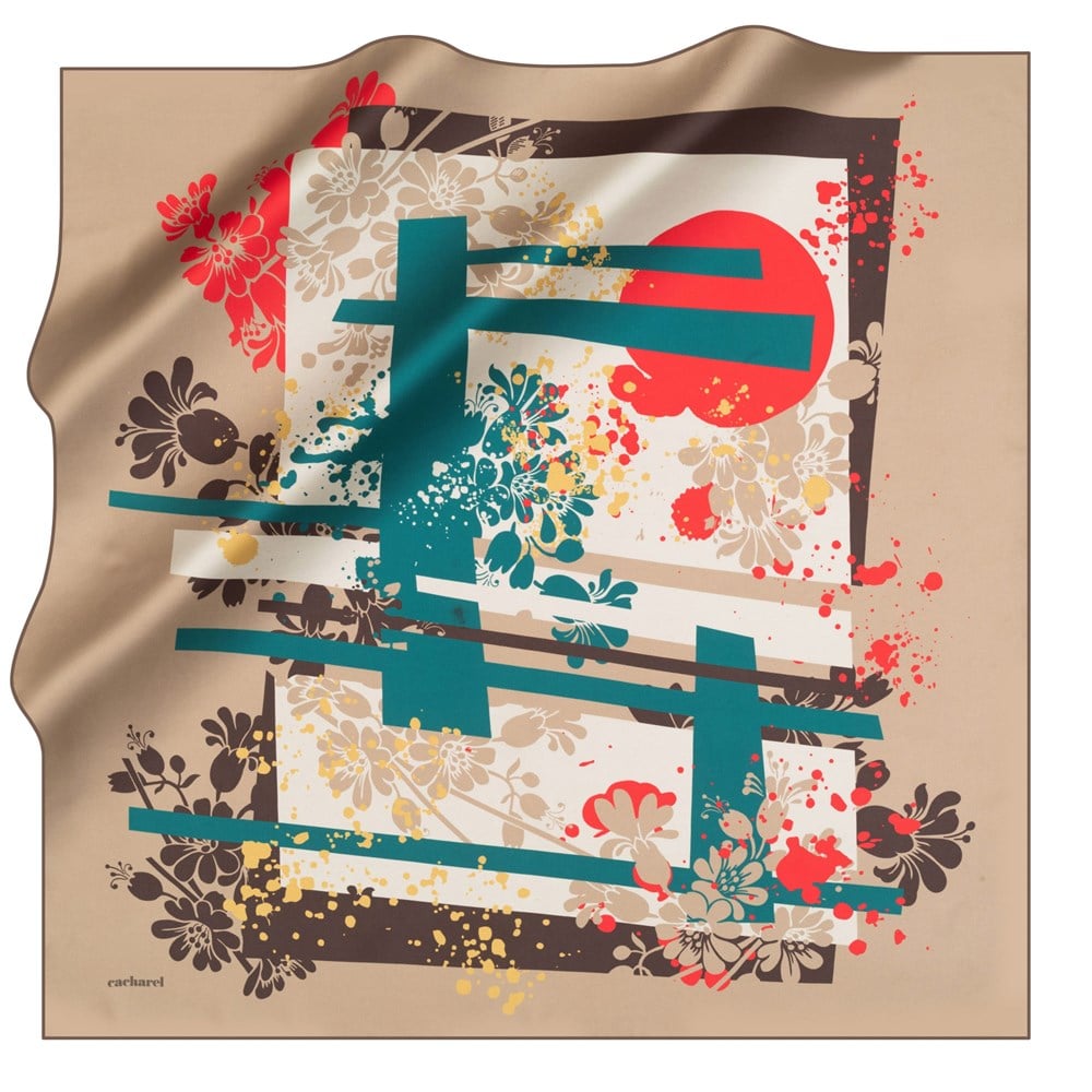 Cacharel Twill İpek Eşarp - 2021 İlkbahar-Yaz - 8219313-931 - Tivil