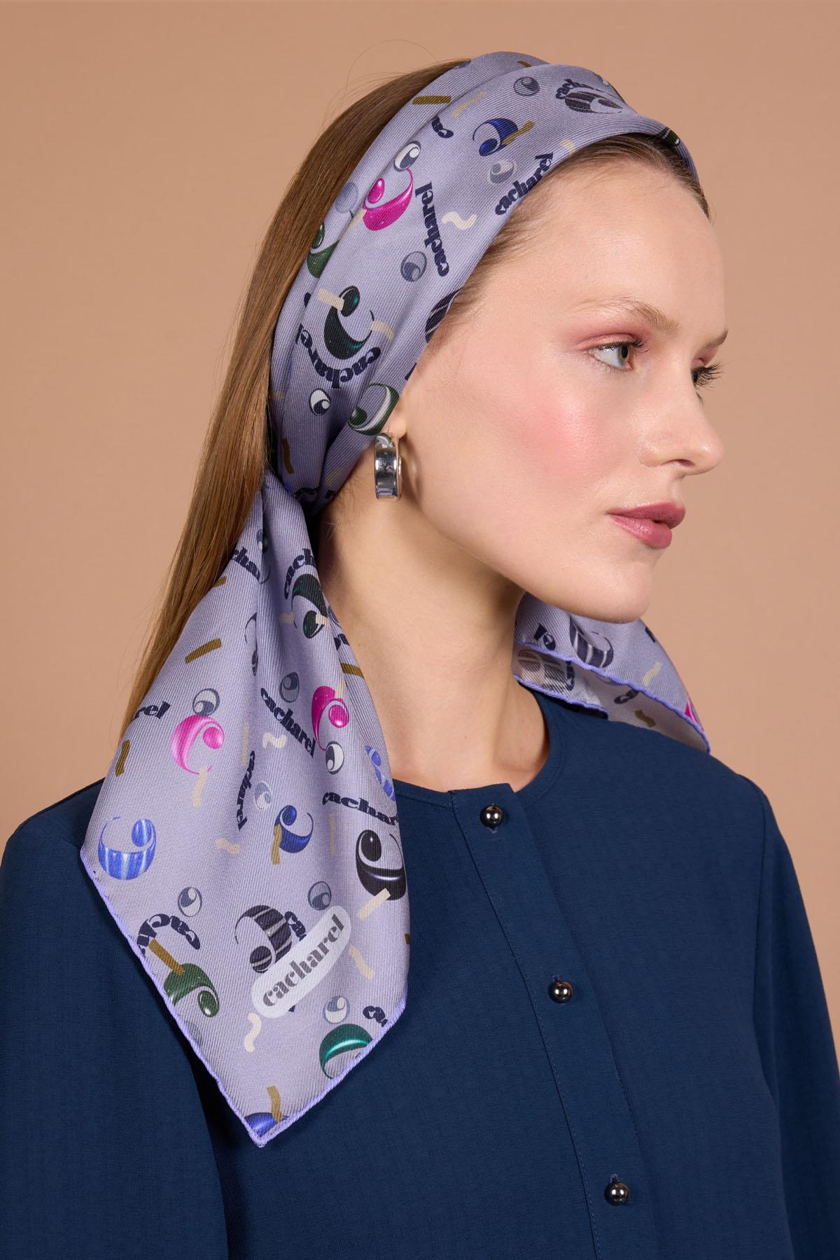 Cacharel Twill İpek Eşarp - 2025/2026 Sonbahar-Kış - 9083313-991 - Tivil