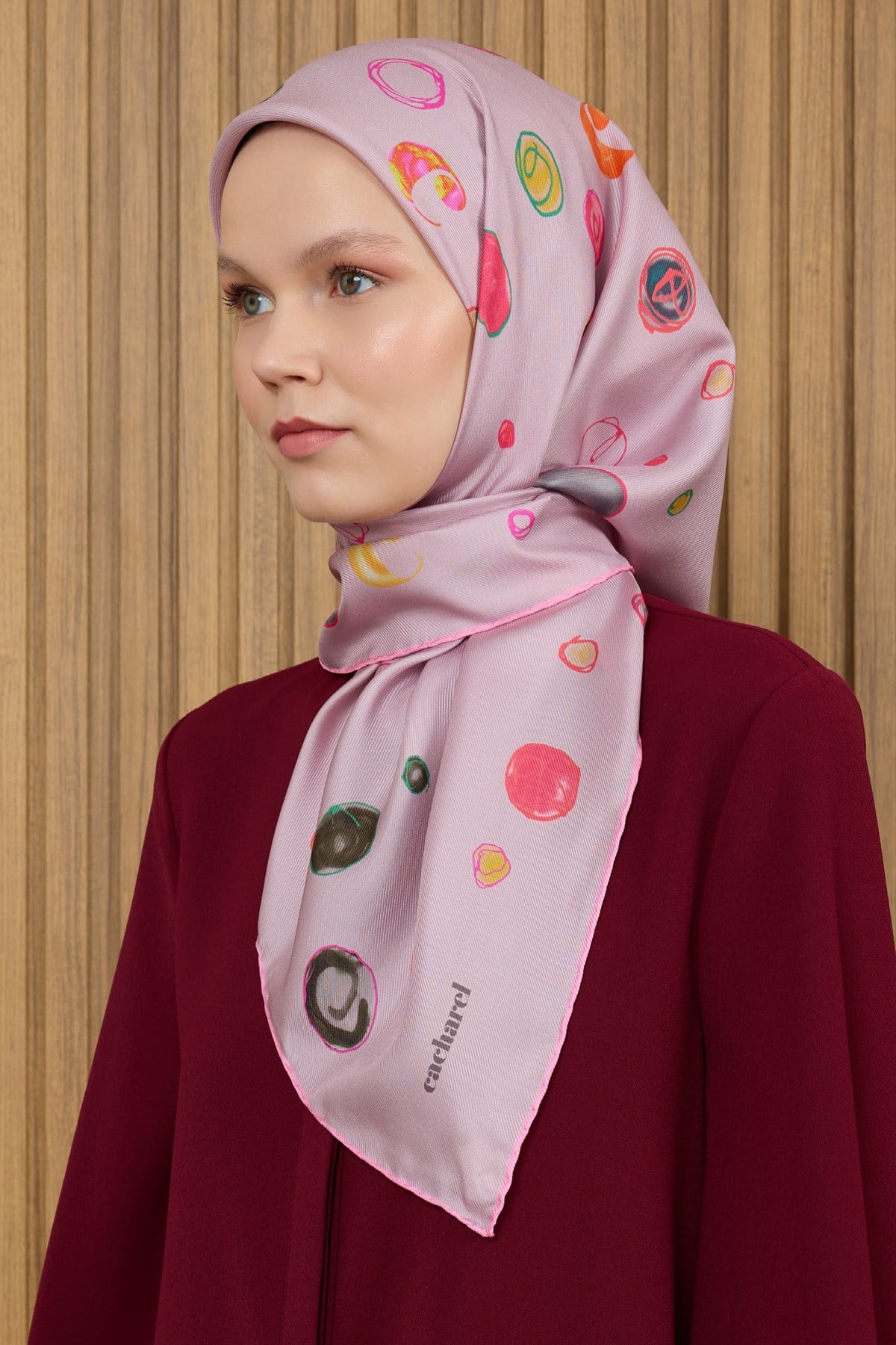Cacharel Twill İpek Eşarp - 2026 İlkbahar-Yaz - 9169313-991 - Tivil