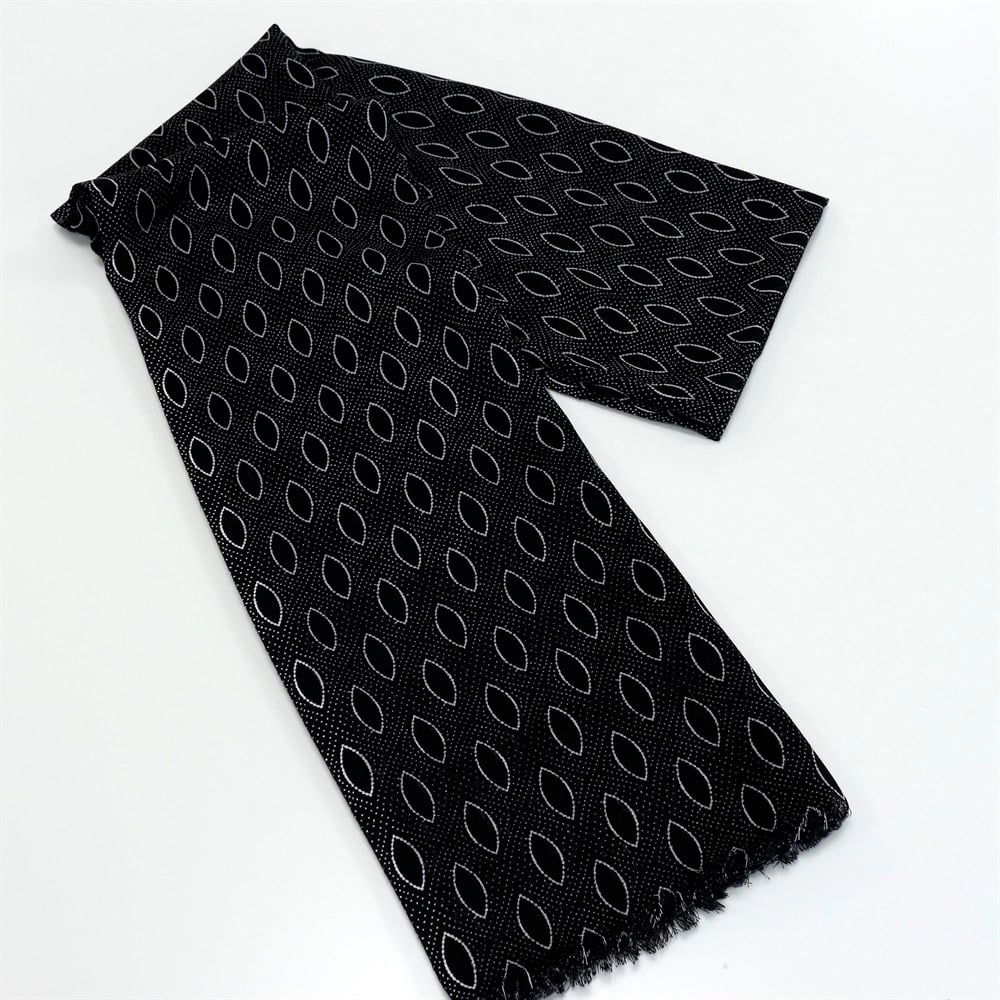 Damla Desenli Baskılı Şal - 12 Siyah