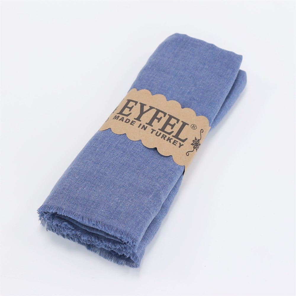 Eyfel %100 Pamuk Şal - Kot Mavi