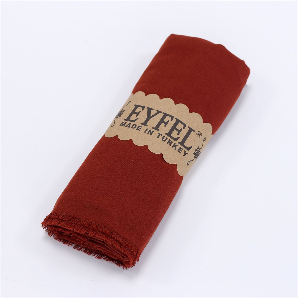 Eyfel %100 Pamuk Şal - Koyu Kiremit