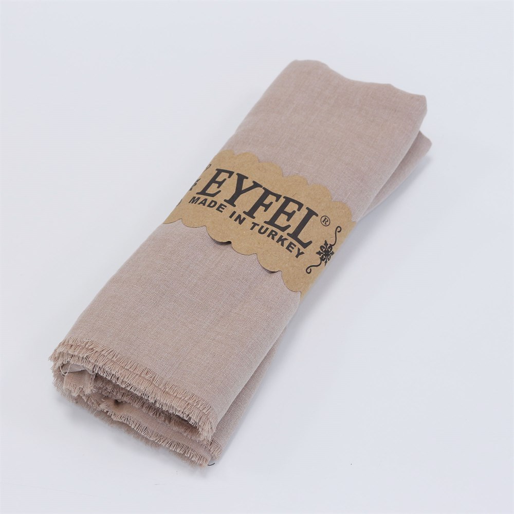 Eyfel %100 Pamuk Şal - Kum Beji