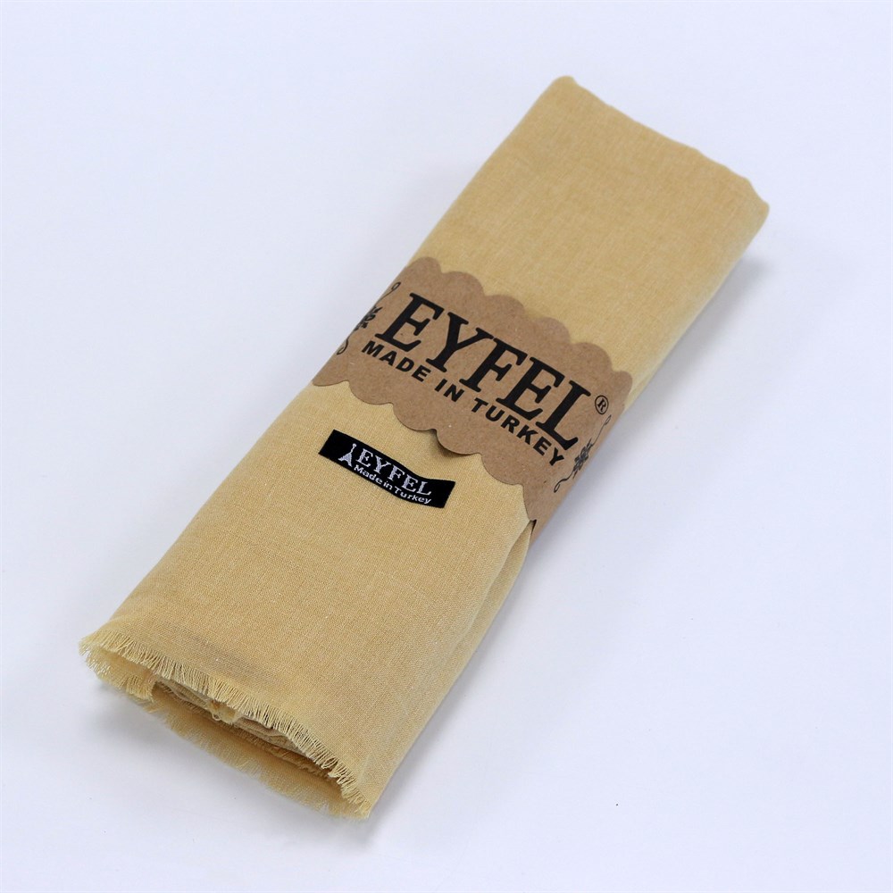 Eyfel %100 Pamuk Şal - Pastel Sarı