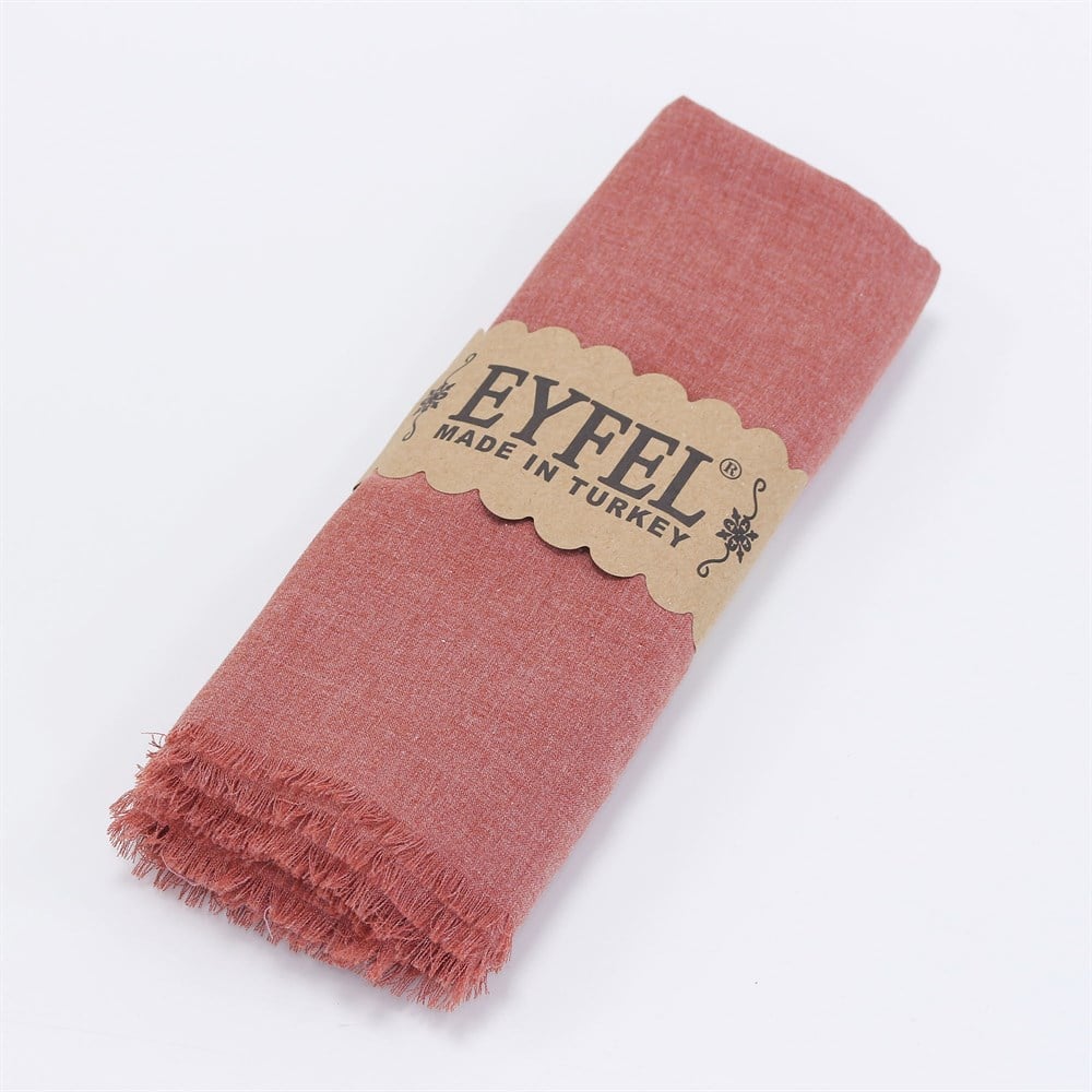 Eyfel %100 Pamuk Şal - Şeftali
