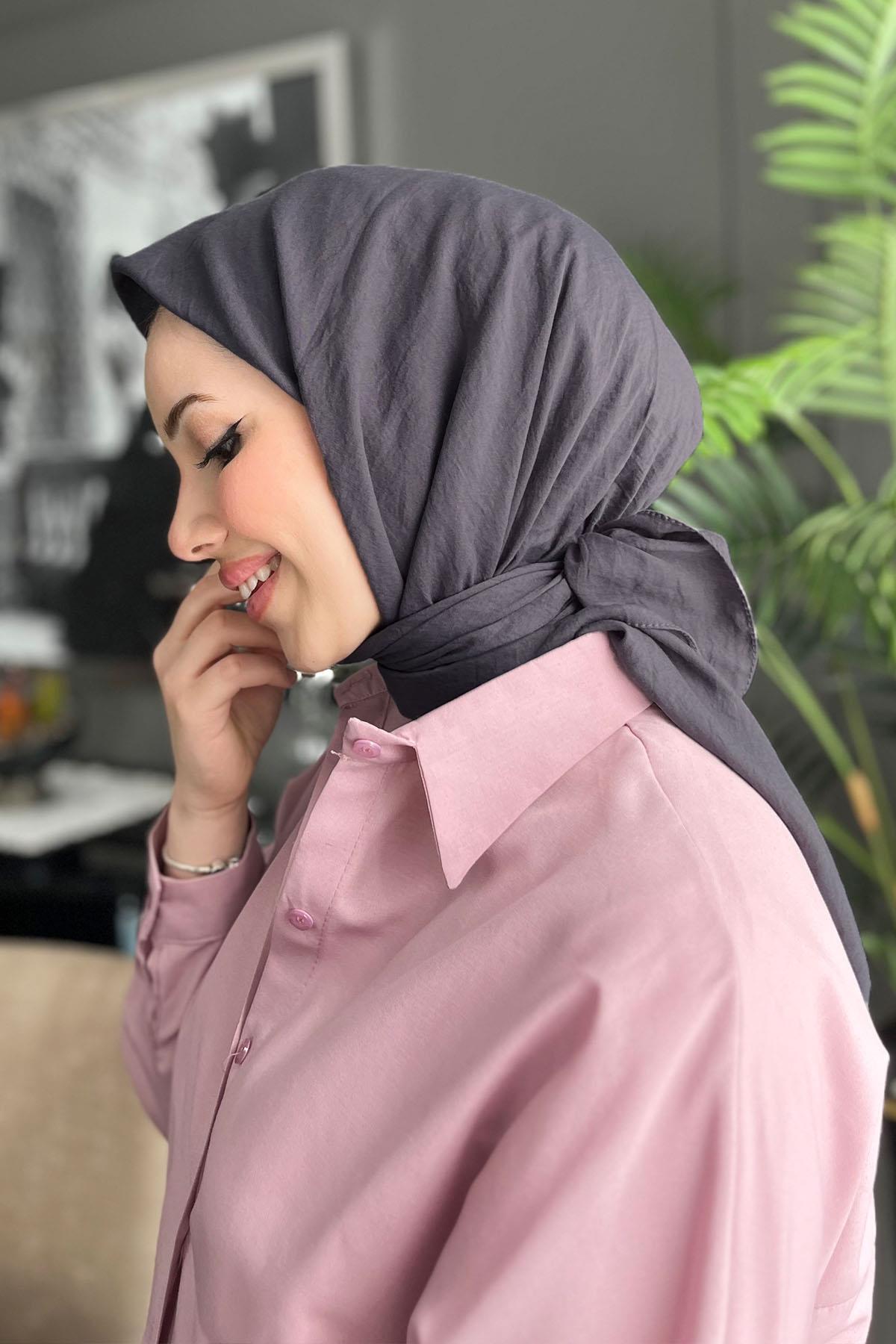 Harem Scarf, Pamuk Jazz Eşarp - HAE01 - Antrasit