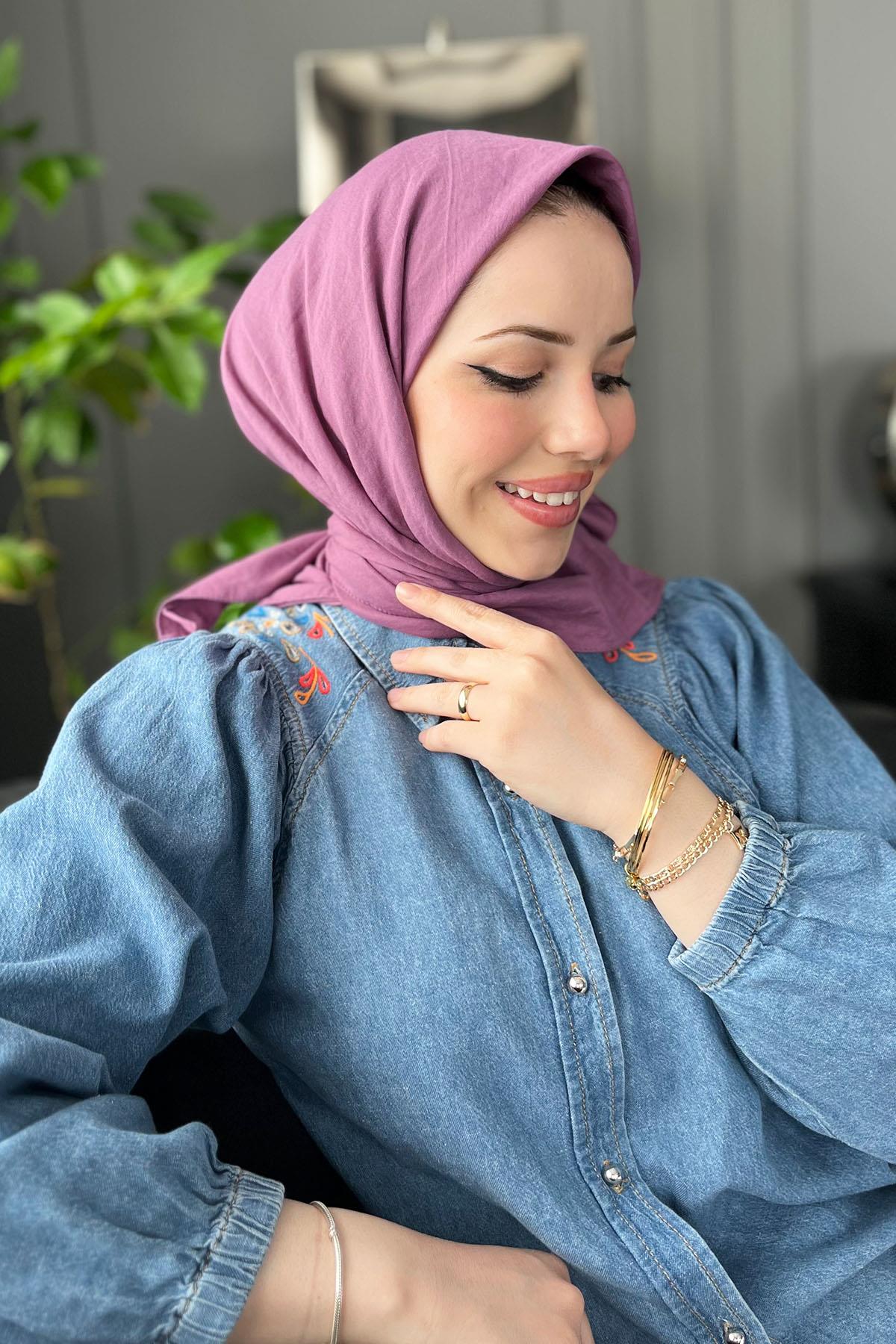 Harem Scarf, Pamuk Jazz Eşarp - HAE01 - Lavanta