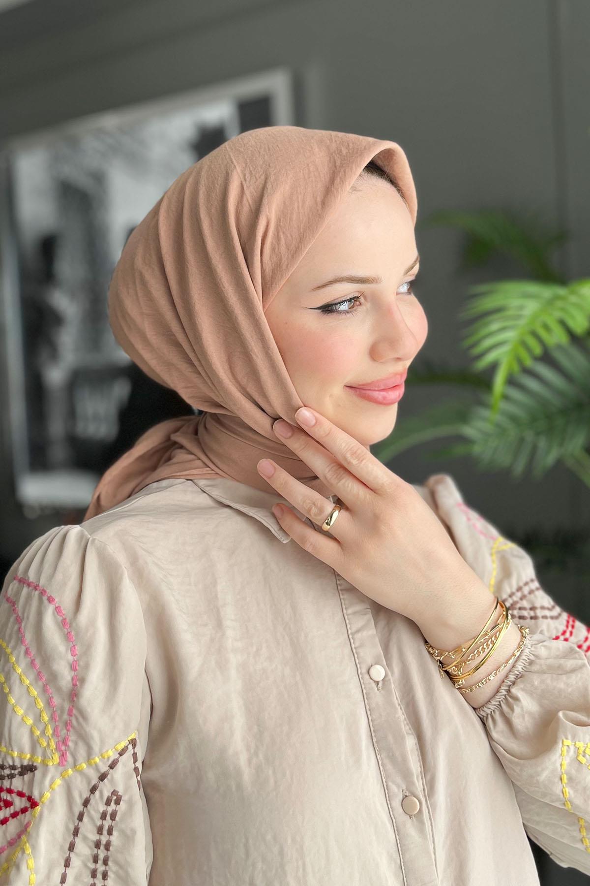 Harem Scarf, Pamuk Jazz Eşarp - HAE01 - Şeftali