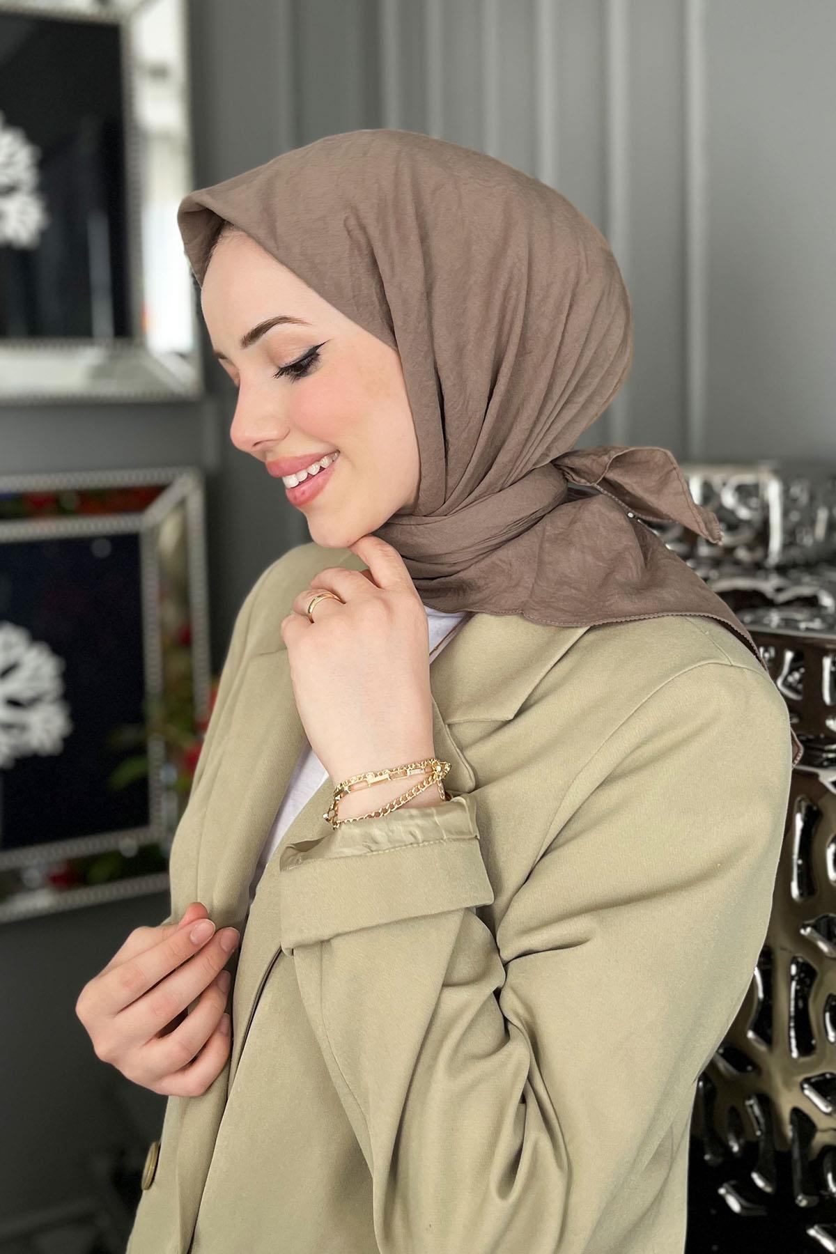 Harem Scarf, Pamuk Jazz Eşarp - HAE01 - Vizon