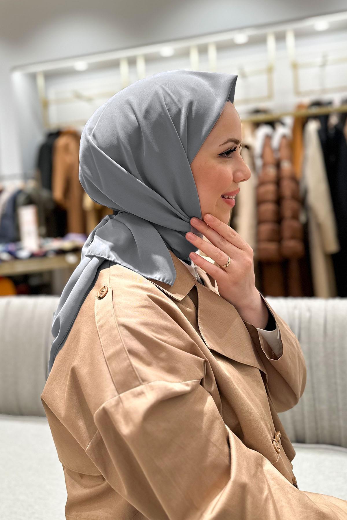 İpek Sultan Medine İpeği Eşarp - 06 Gri