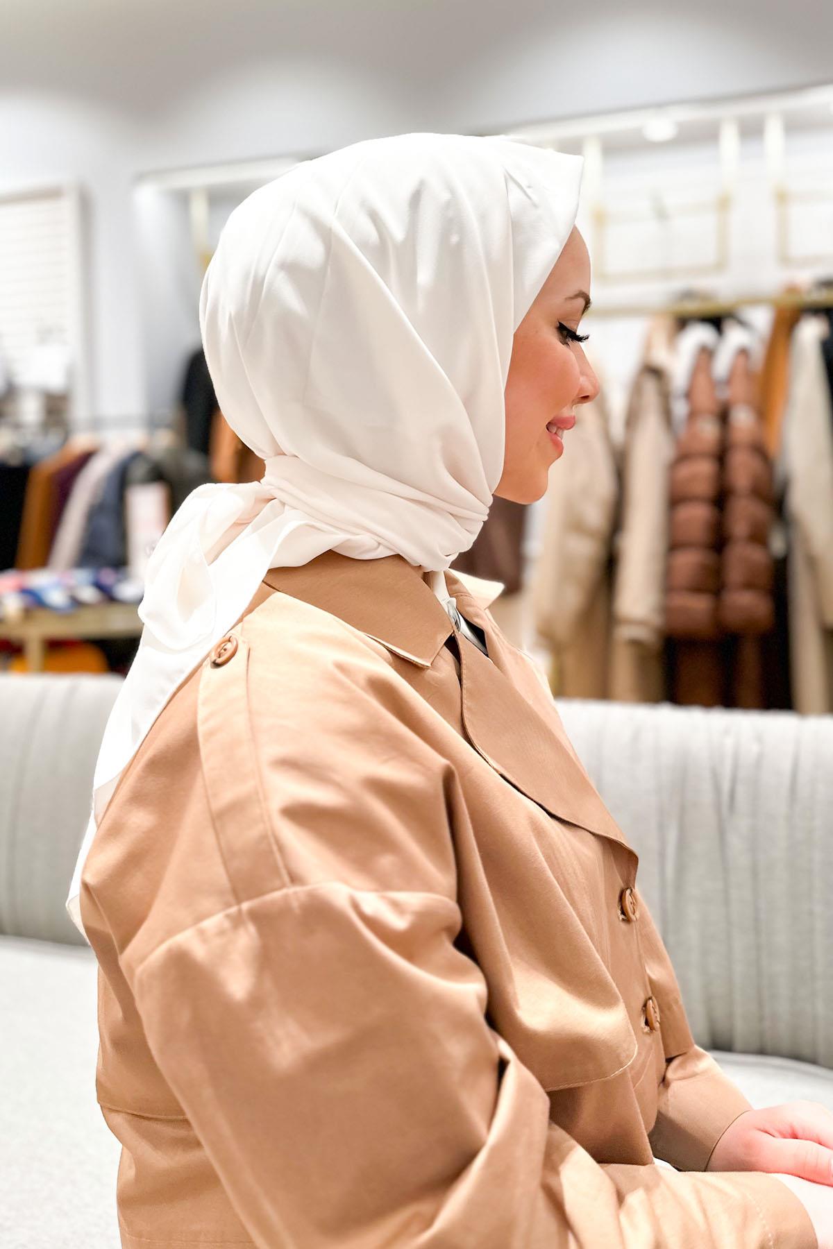 İpek Sultan Medine İpeği Eşarp - 40 Kirli Beyaz