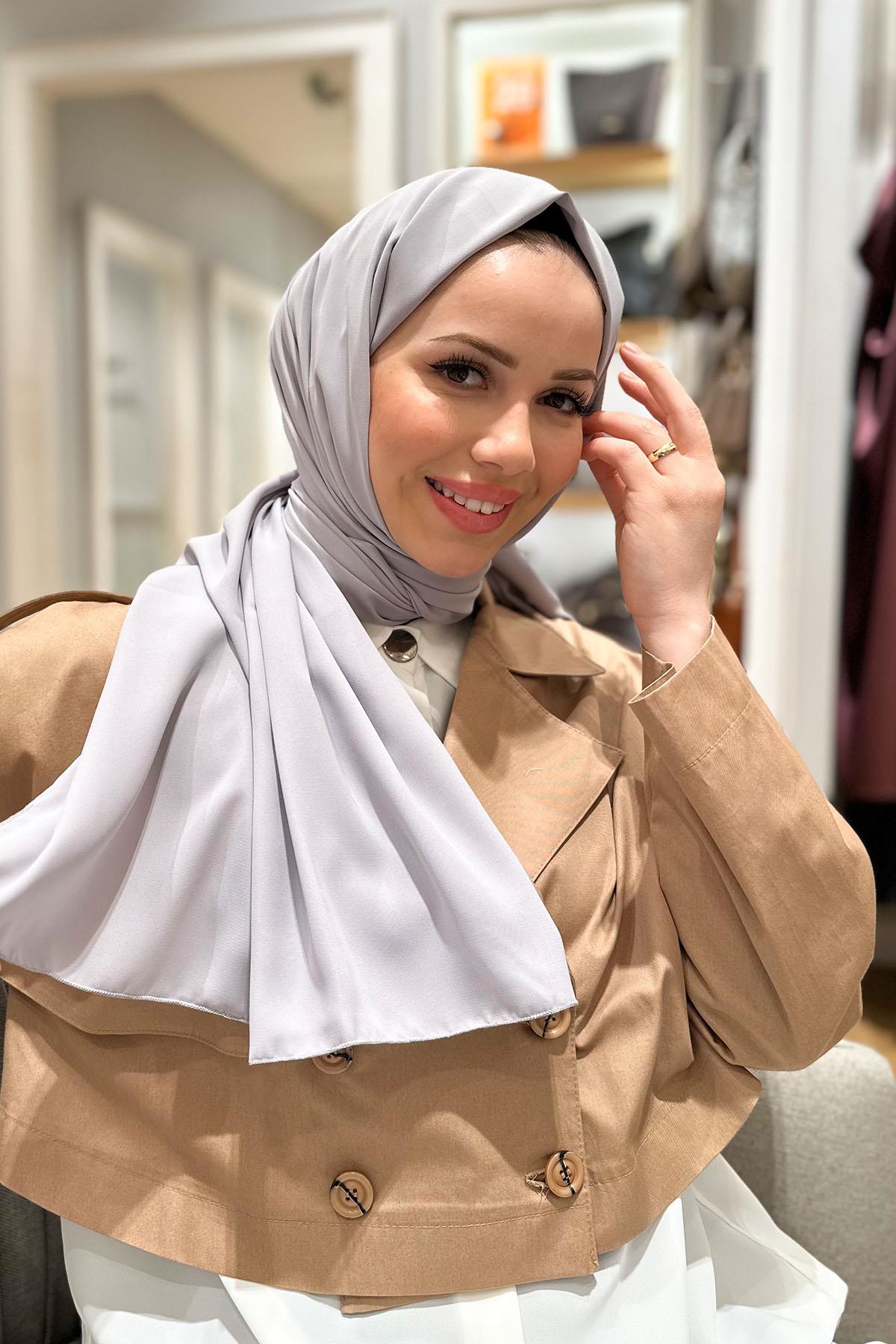 Medine İpeği Şal - Gümüş