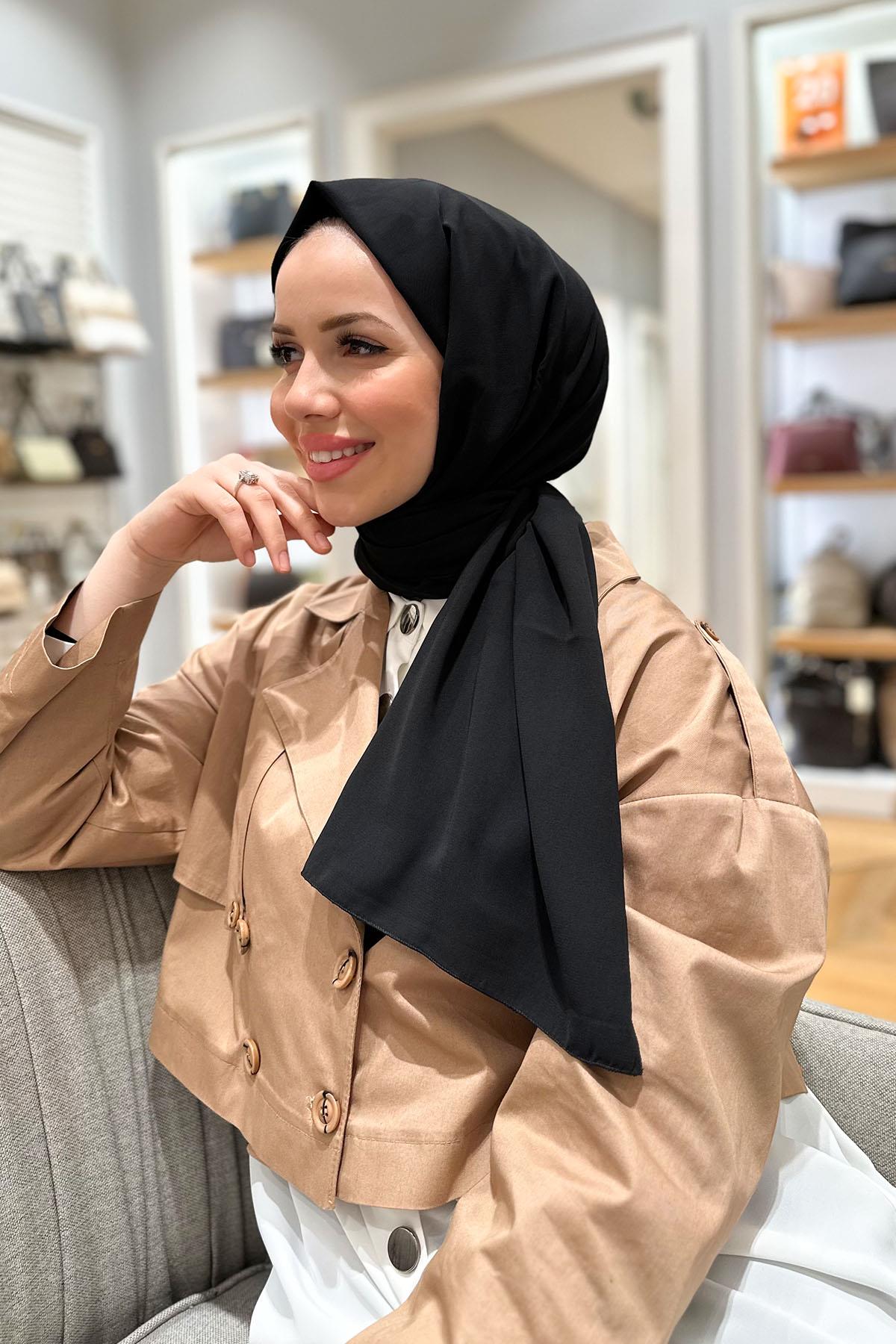 Medine İpeği Şal - Siyah