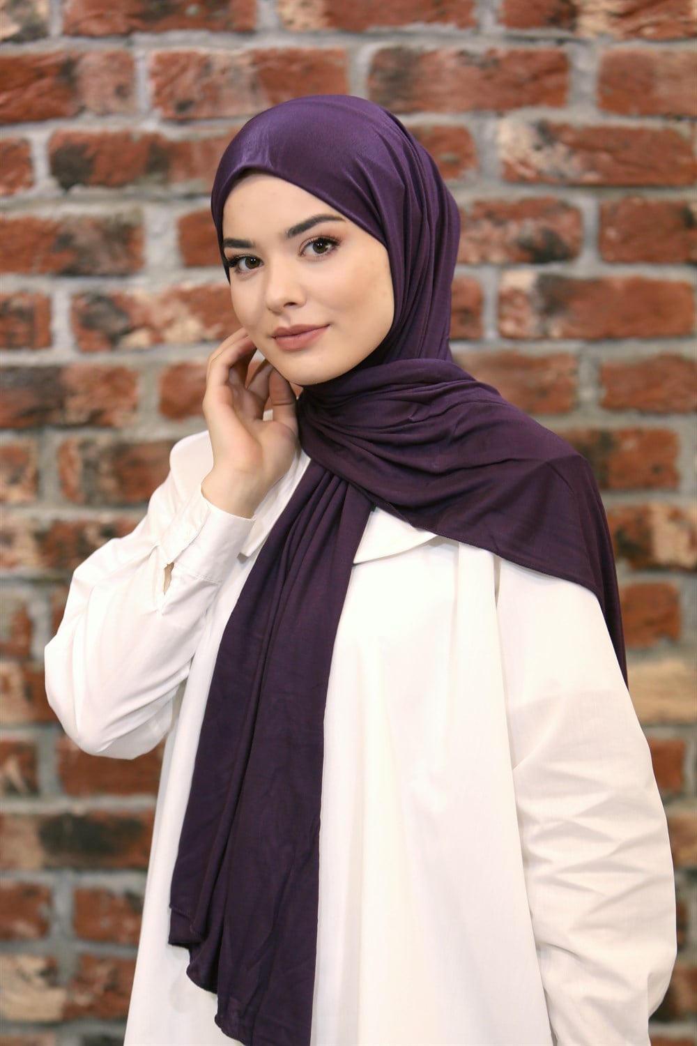 İpek Sultan Penye Şal - 10 - Mürdüm