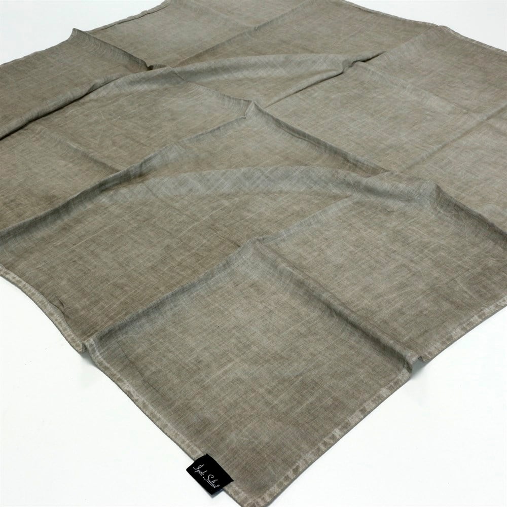 İpek Sultan Taşlanmış Pamuk Eşarp - 12 - Taş Rengi