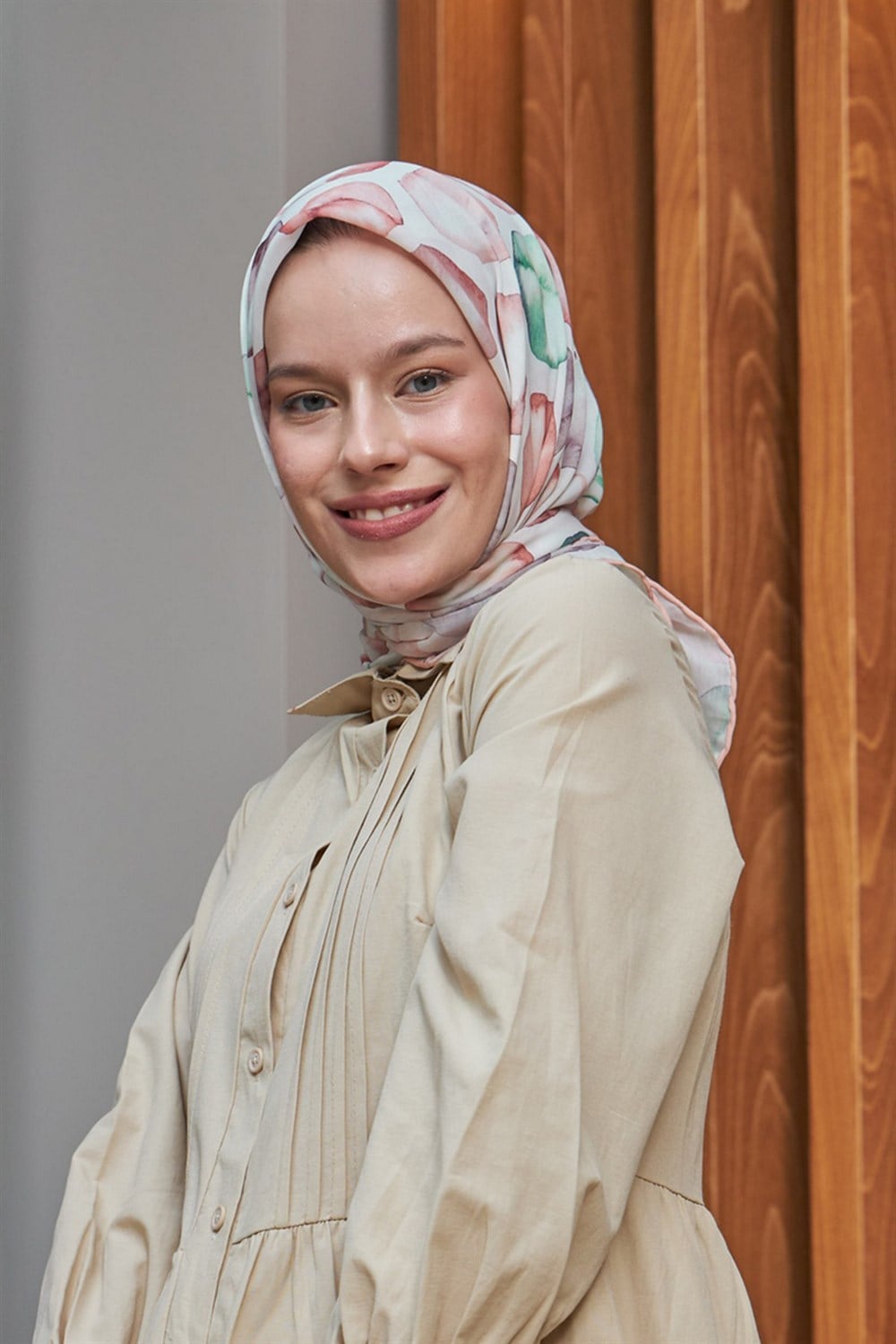 İpekhan Pamuk Eşarp - Bloom Desen - IHE1087-14
