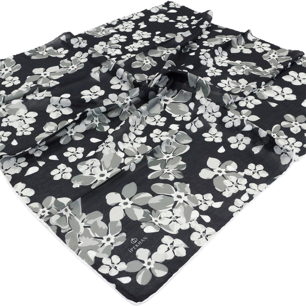 İpekhan Pamuk Eşarp - Büyük Çiçekli - IHE009-11