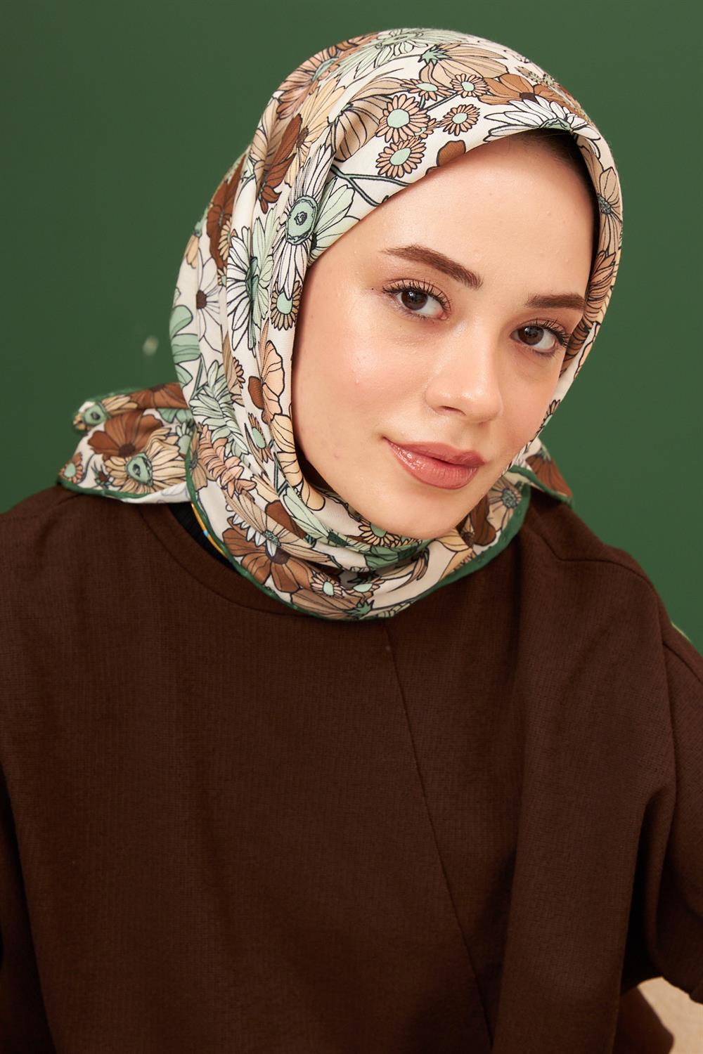 İpekhan Pamuk Eşarp - Celosia Desen - IHE1107-04