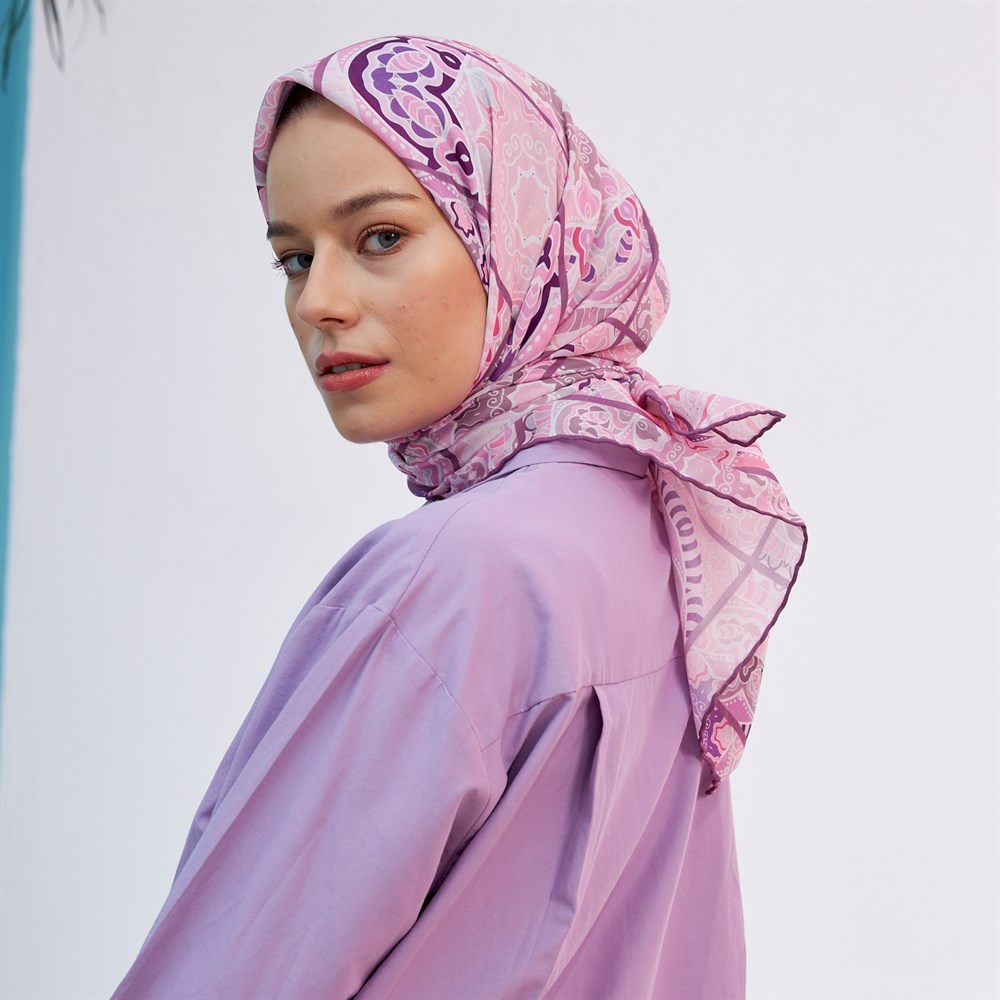 İpekhan Pamuk Eşarp - Etnik Desen - IHE015-09