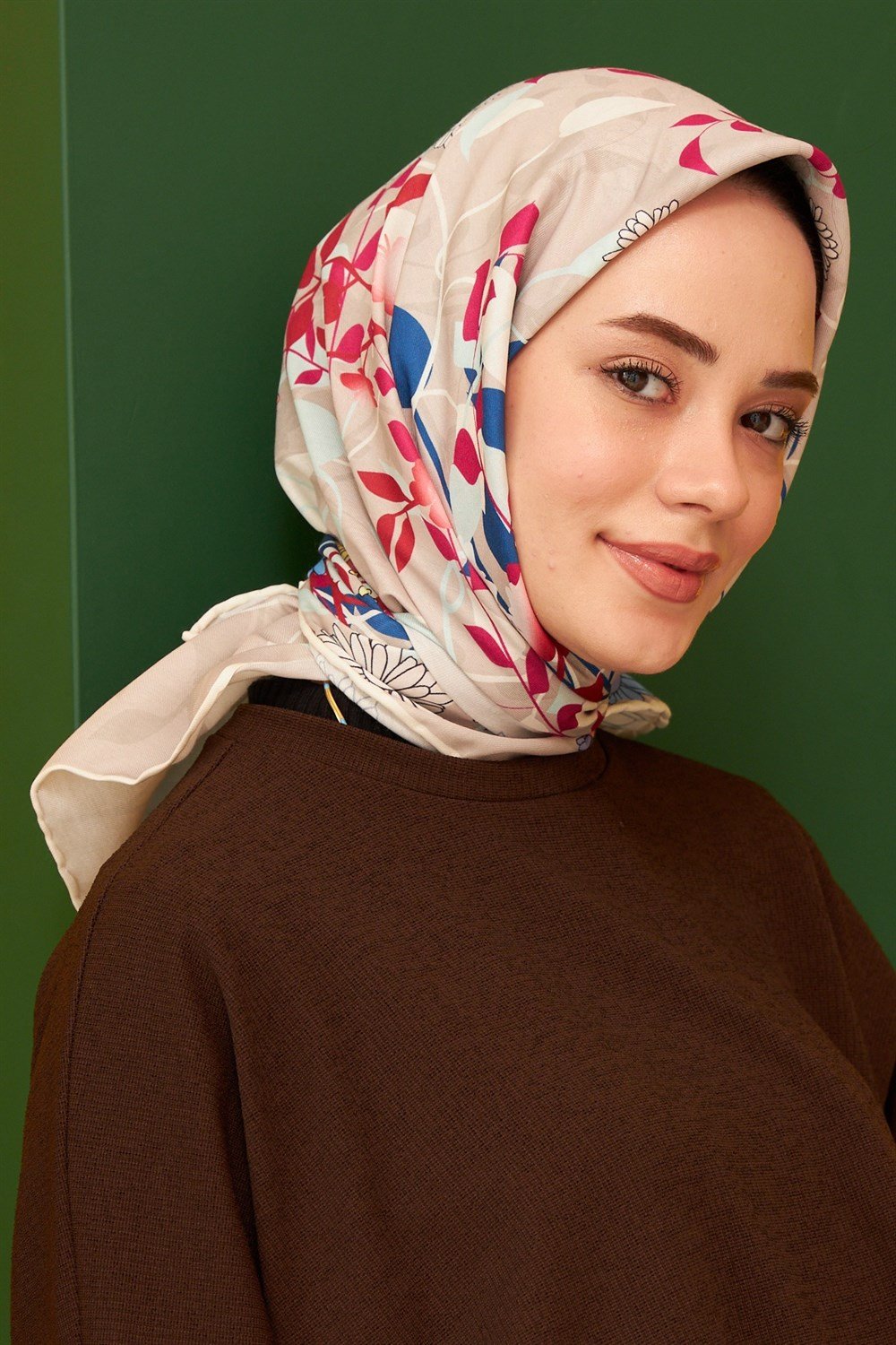 İpekhan Pamuk Eşarp - La Flores Desen - IHE1103-19