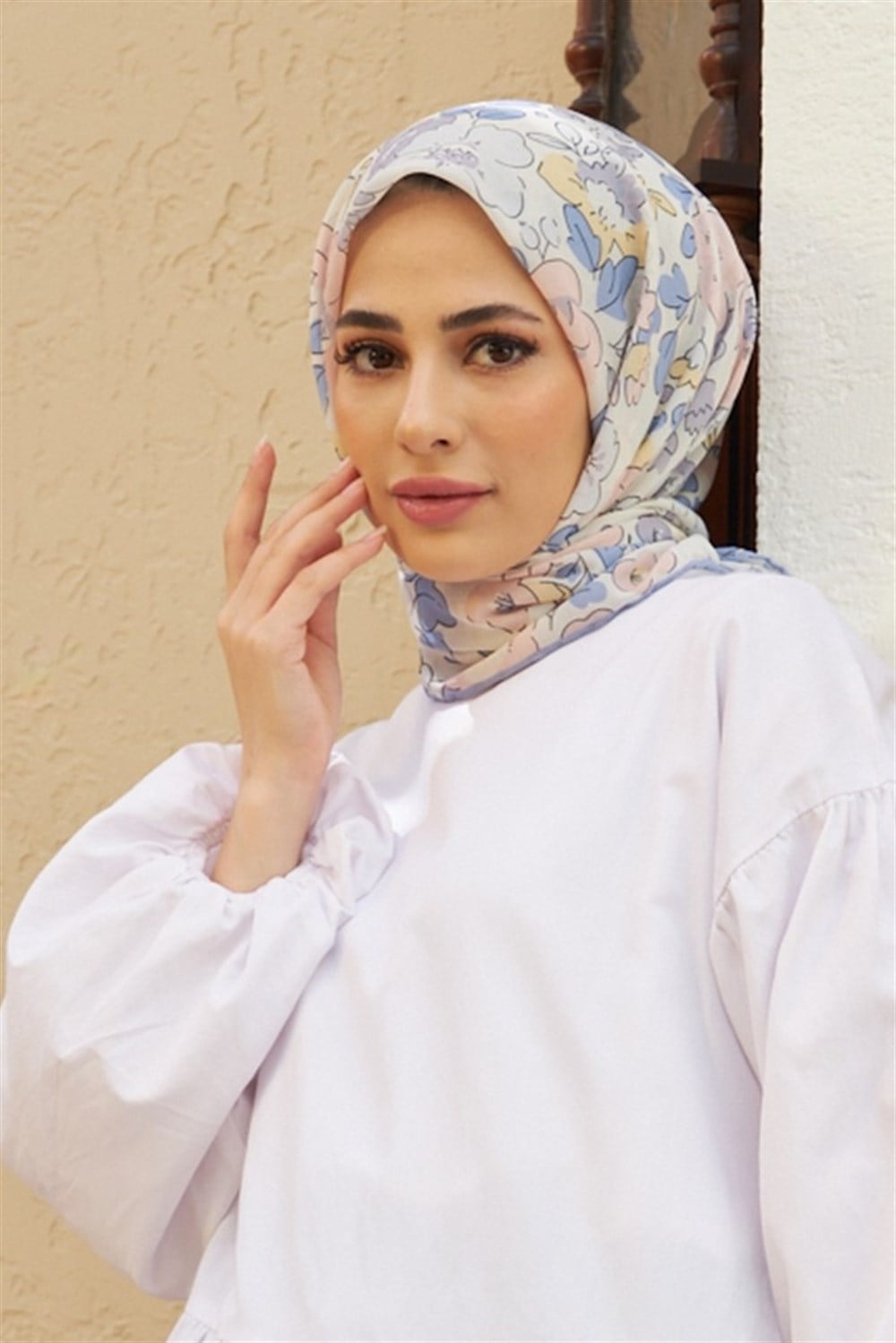 İpekhan Pamuk Eşarp - Nergis Desen - IHE1092-13